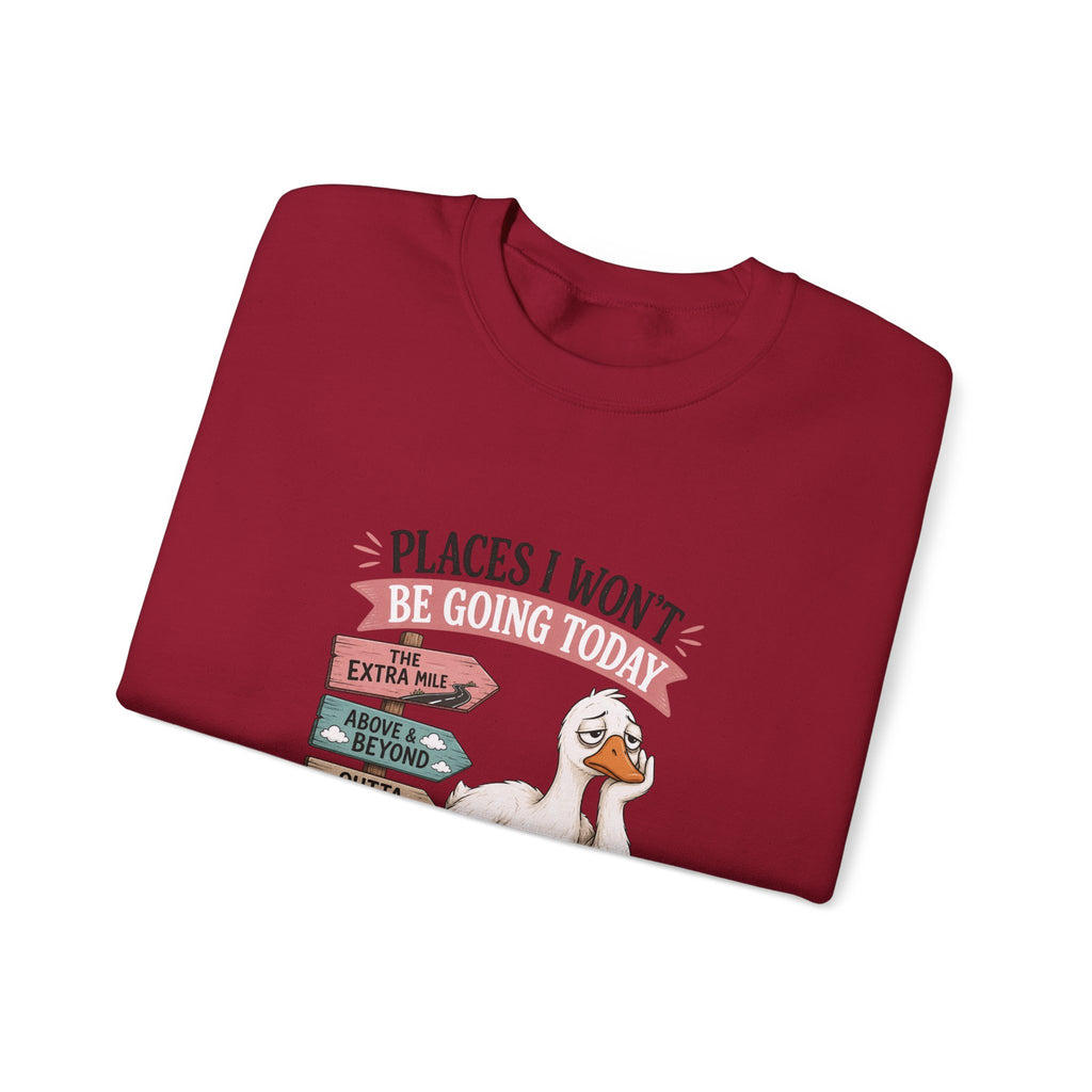 Places I Won't Be Going Today Goose Sweatshirt — Funny Introvert Gift for Her Crewneck