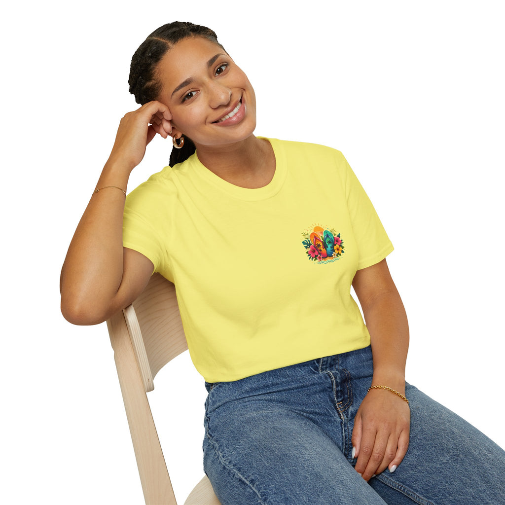 Floral Surf Chest Print T-Shirt — Cute Beach Gift for Women Graphic Tee