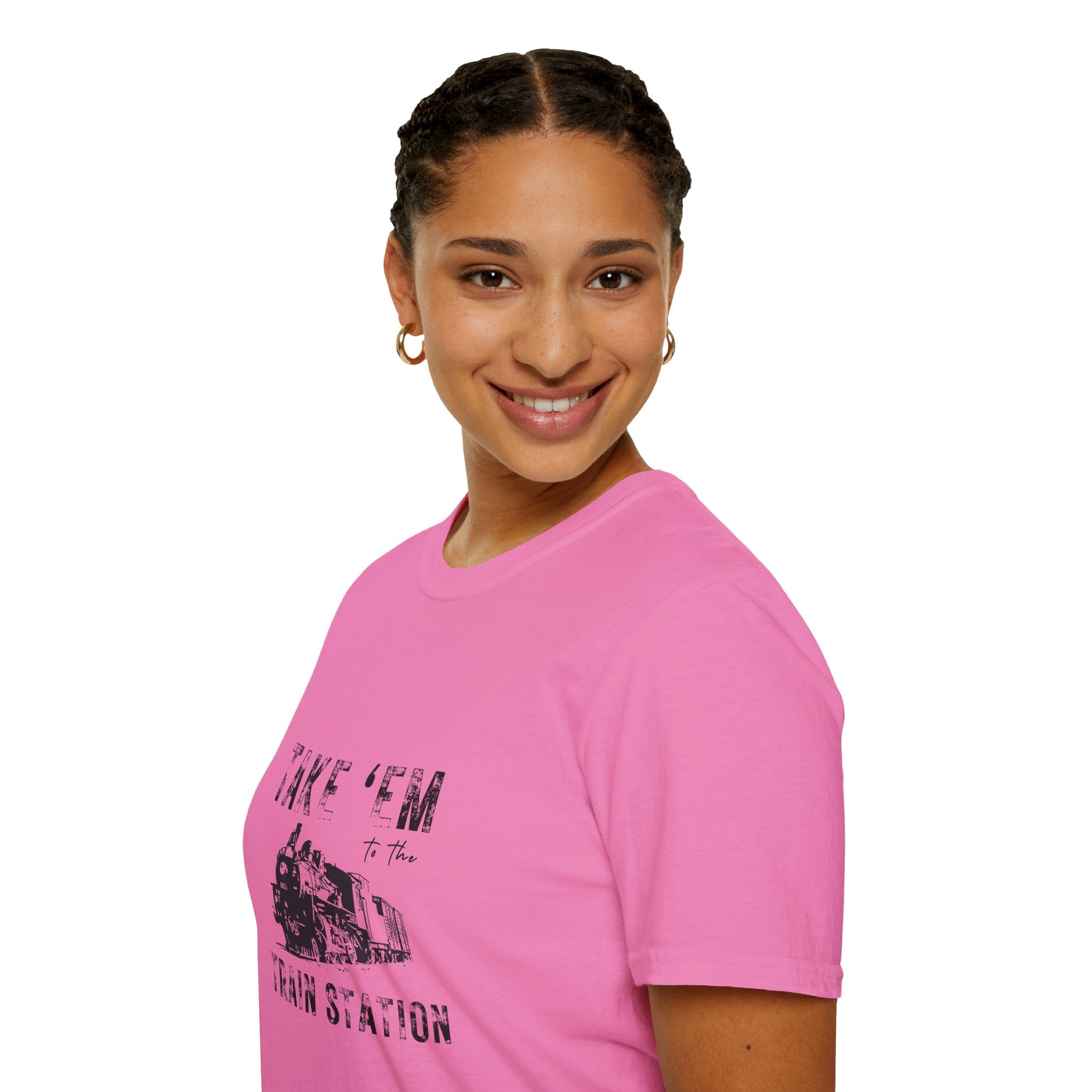 Take 'Em to the Train Station T-Shirt — Funny Sarcastic Gift Vintage Engine Graphic Tee