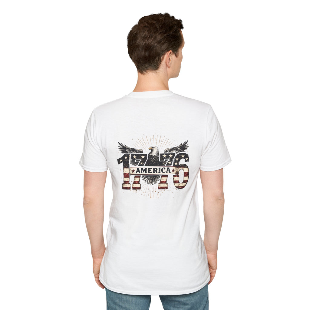 1776 American Flag Eagle T-Shirt — Vintage Patriotic Gift for Him Fourth of July Tee