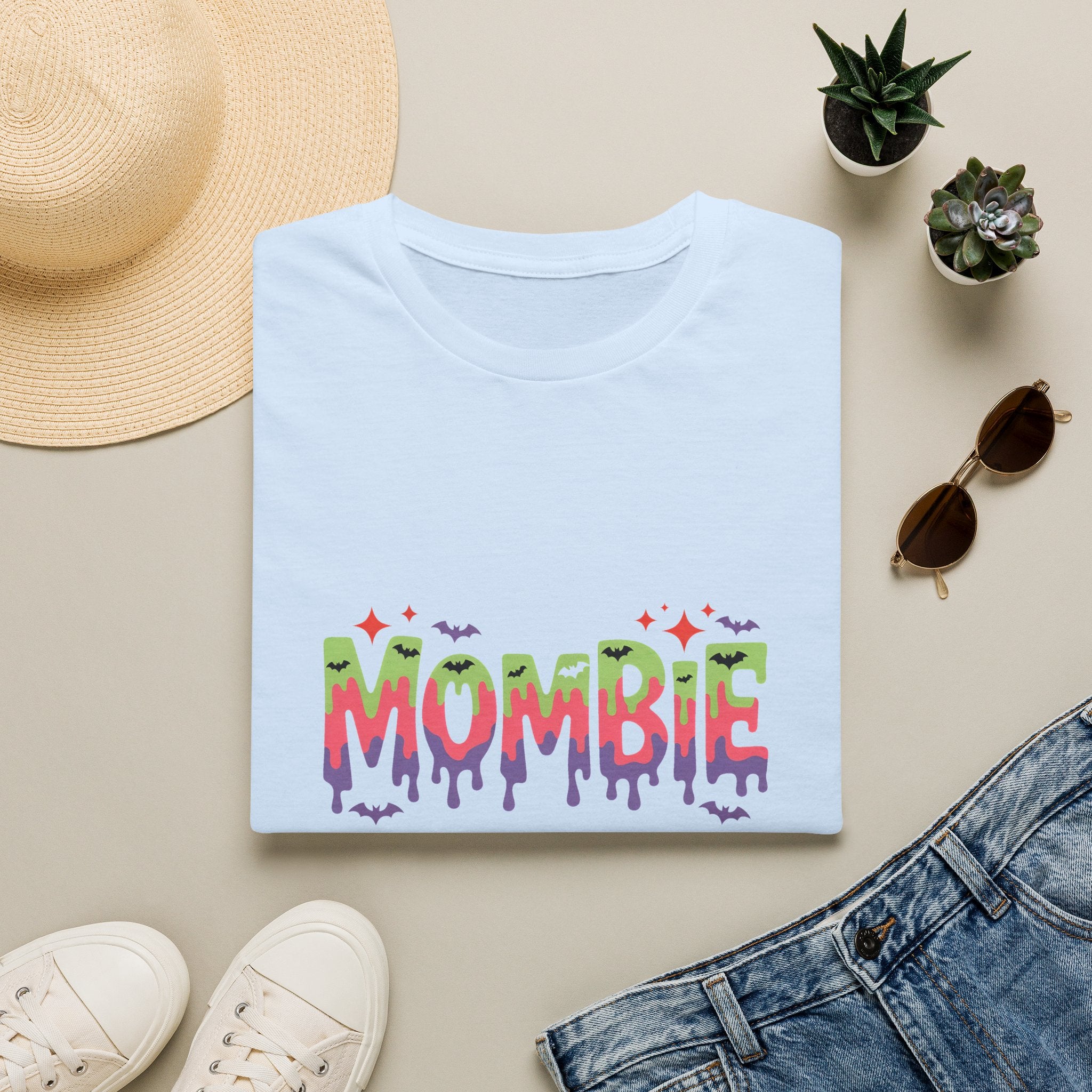 Mombie Halloween T-Shirt — Funny Zombie Mom Gift for Her Neon Graphic Tee