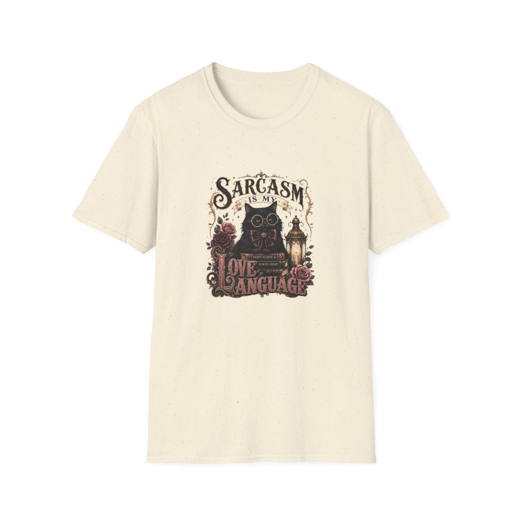 Sarcasm Is My Love Language Cat T-Shirt — Funny Gift for Her Vintage Graphic Tee