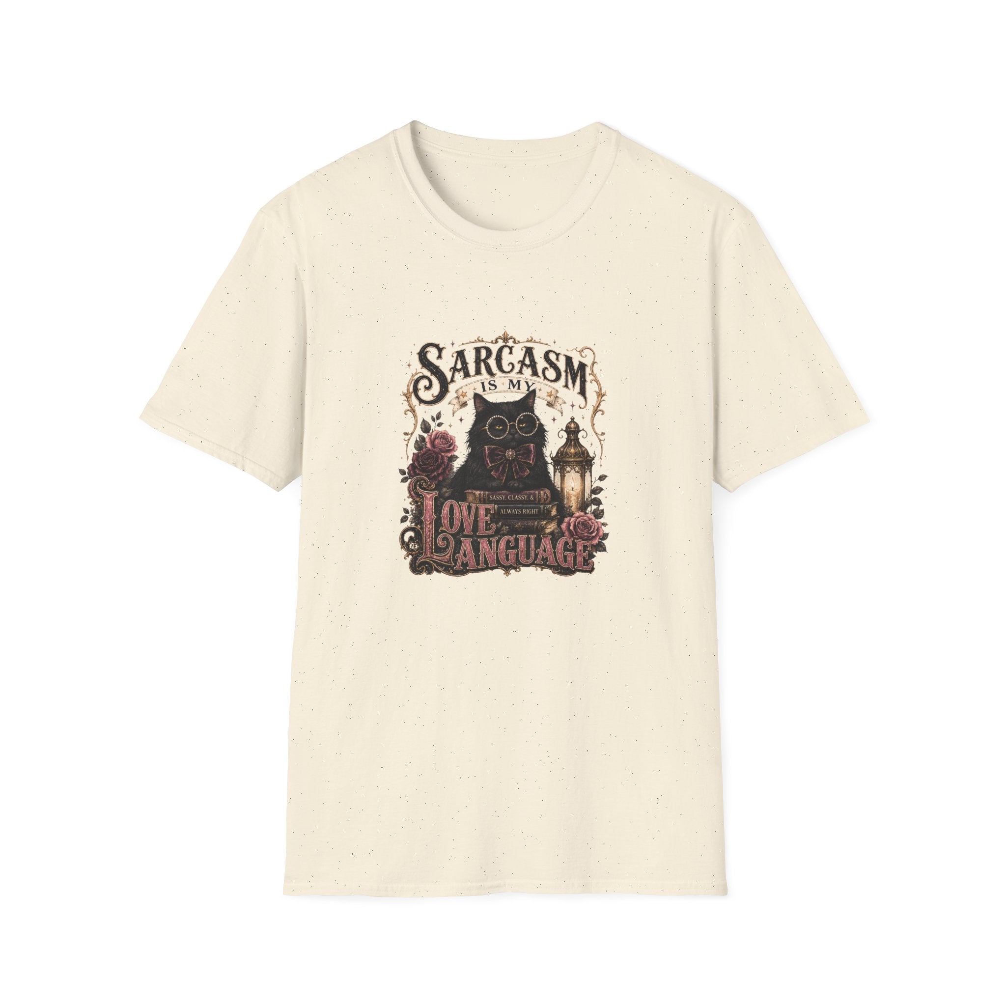 Sarcasm Is My Love Language Cat T-Shirt — Funny Gift for Her Vintage Graphic Tee