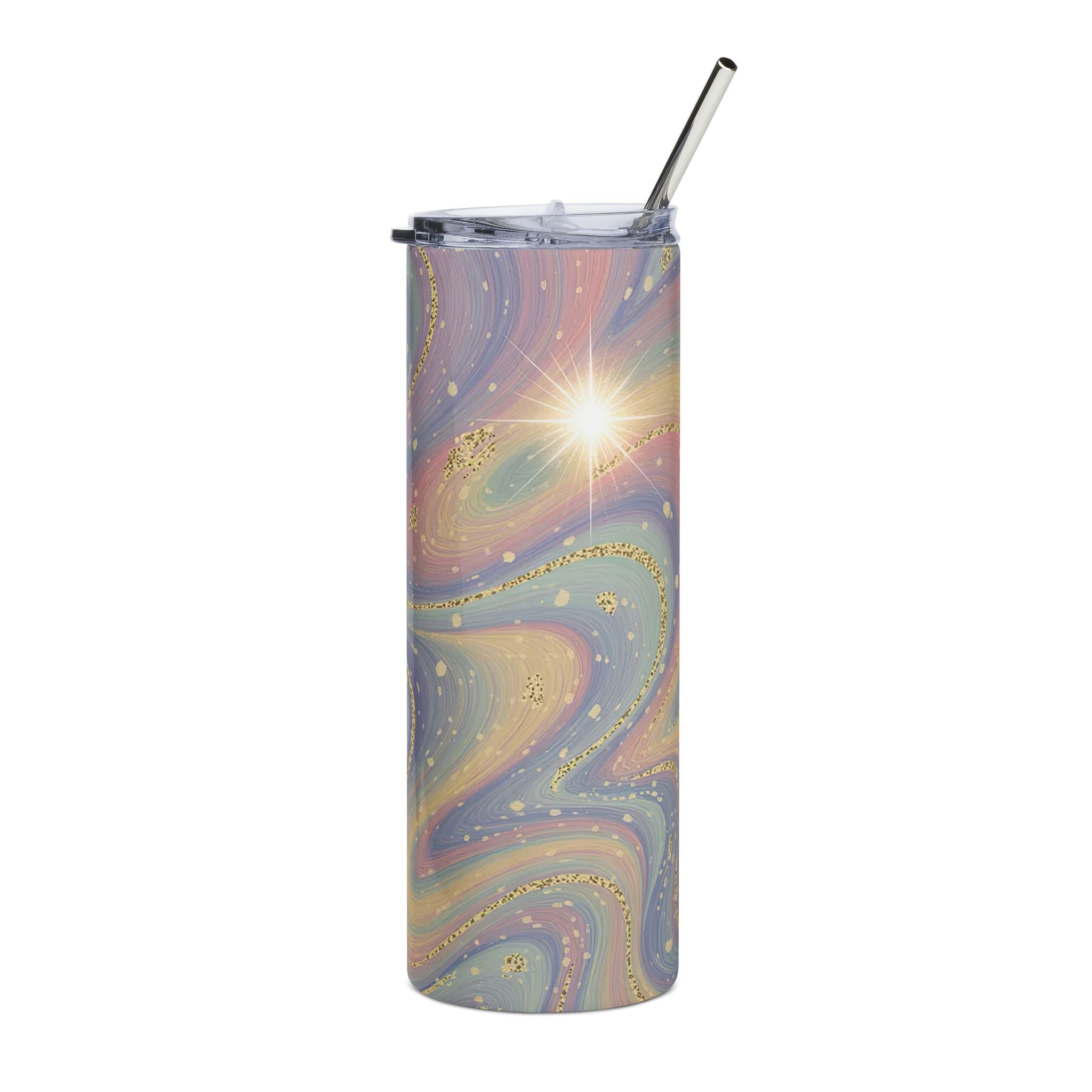 Pastel Galaxy Swirl Tumbler — Cute Gift for Her 20oz Stainless Steel Travel Cup