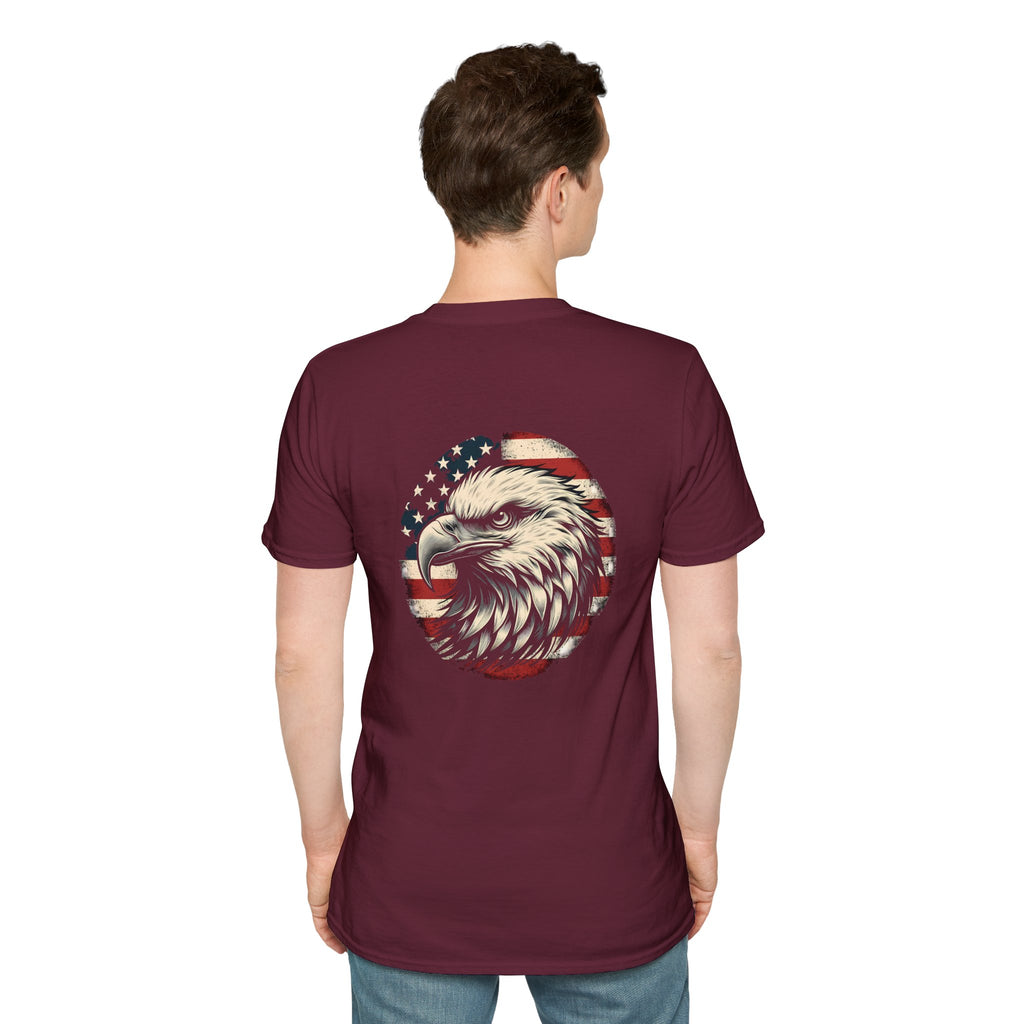 Patriotic Bald Eagle T-Shirt — American Flag Gift for Him Fourth of July Graphic Tee