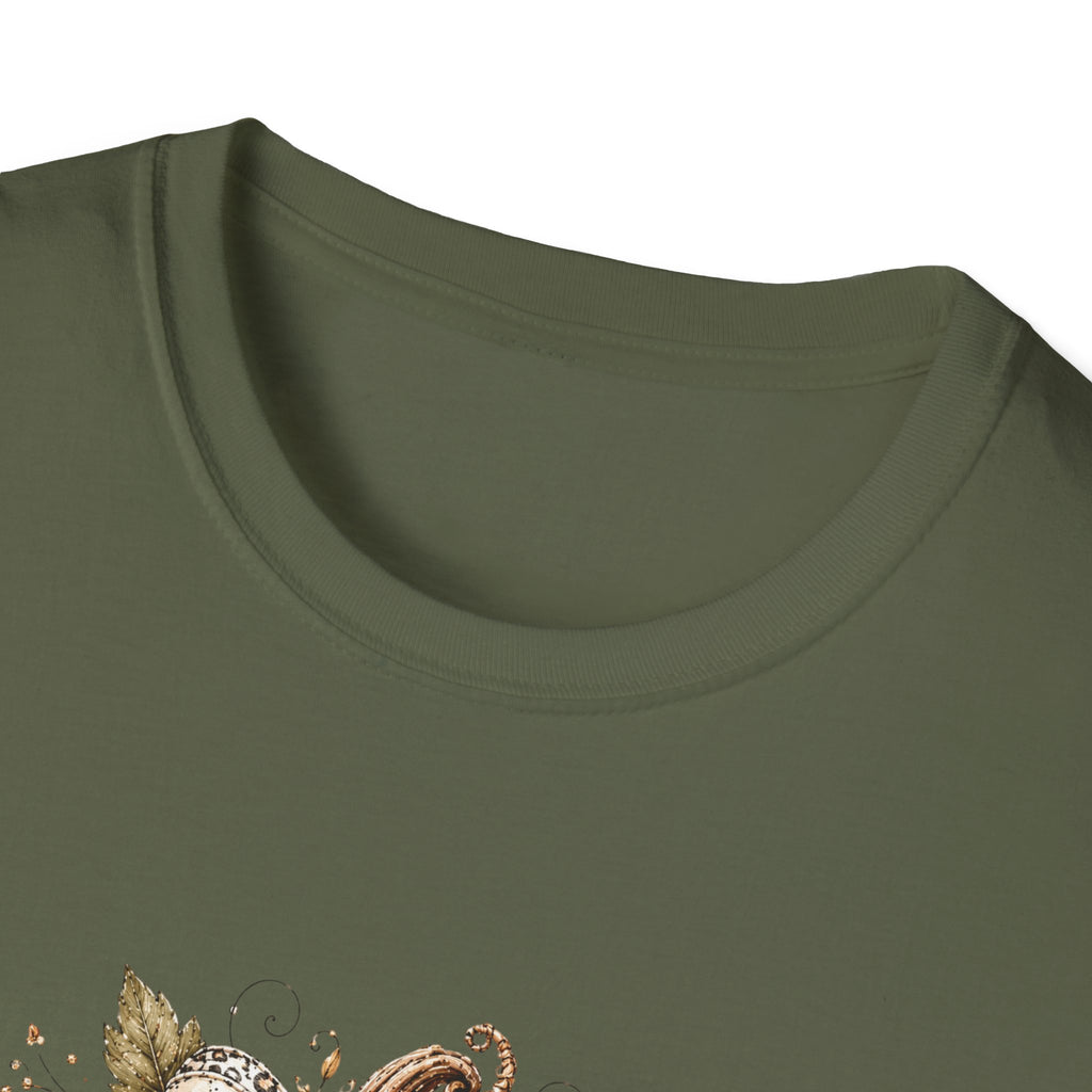 Autumn Floral Pumpkin Leopard Bow T-Shirt — Cute Fall Gift for Women Graphic Tee