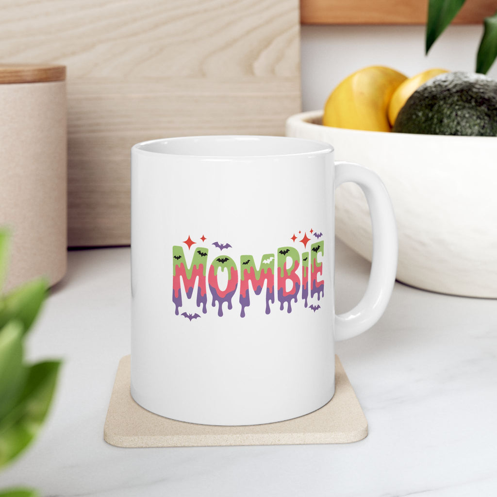Zombie Mom Ceramic Mug — Funny Halloween Gift for Moms Colorful Drip Coffee Cup 11oz 15oz