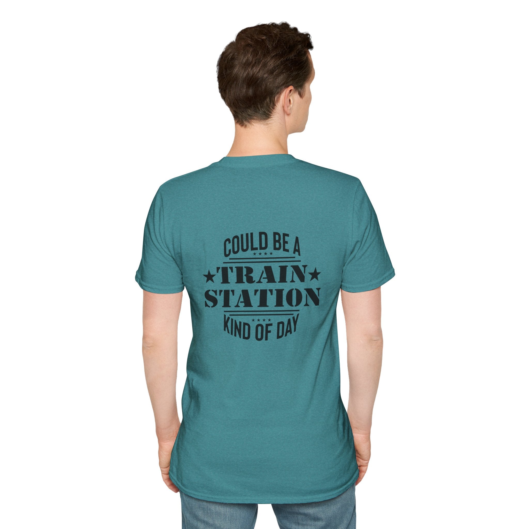 Could Be a Train Station Kind of Day T-Shirt — Funny Sarcastic Gift for Her Pocket Tee