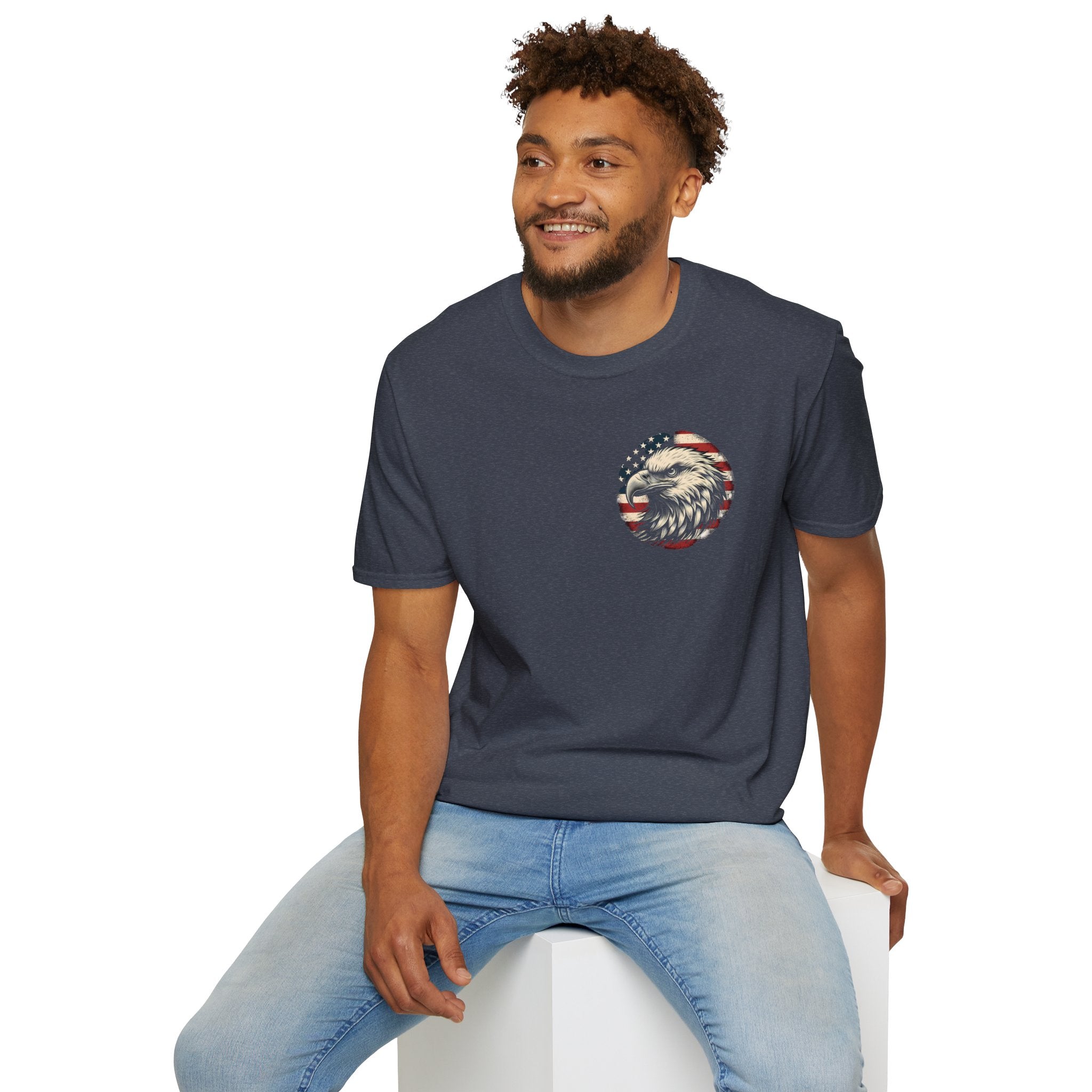 Patriotic Bald Eagle T-Shirt — American Flag Gift for Him Fourth of July Graphic Tee