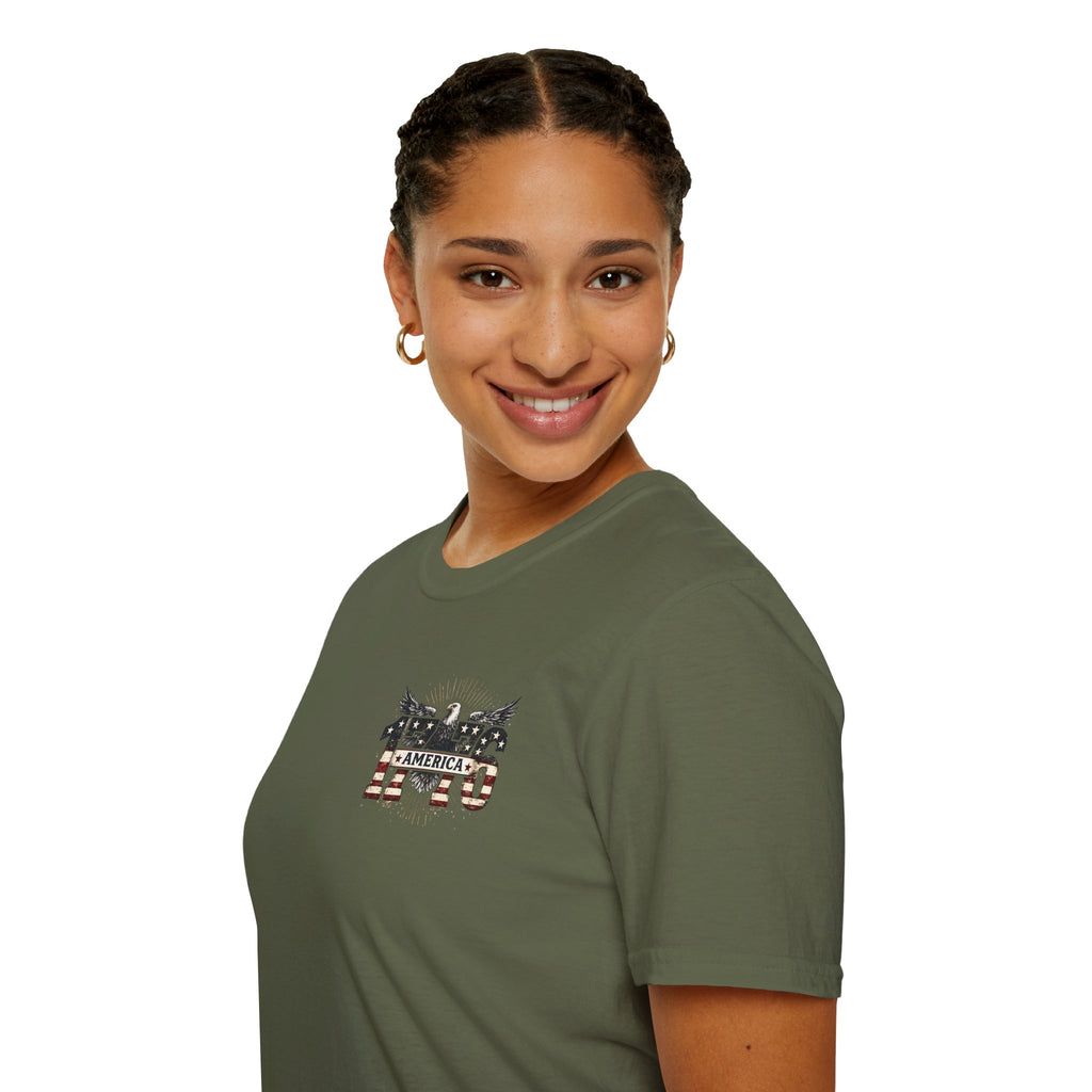 1776 American Flag Eagle T-Shirt — Vintage Patriotic Gift for Him Fourth of July Tee