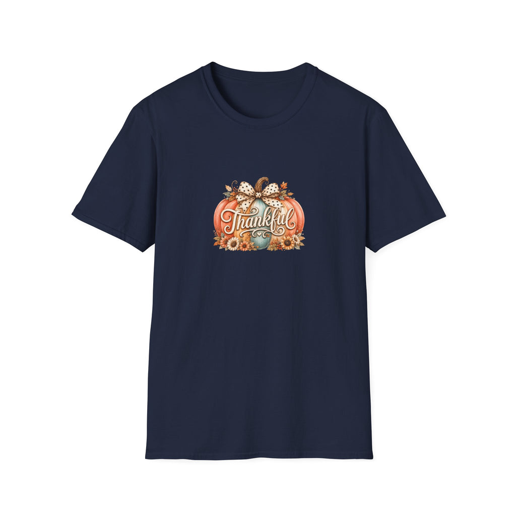 Thankful Pumpkin T-Shirt — Cute Fall Thanksgiving Gift for Women Graphic Tee