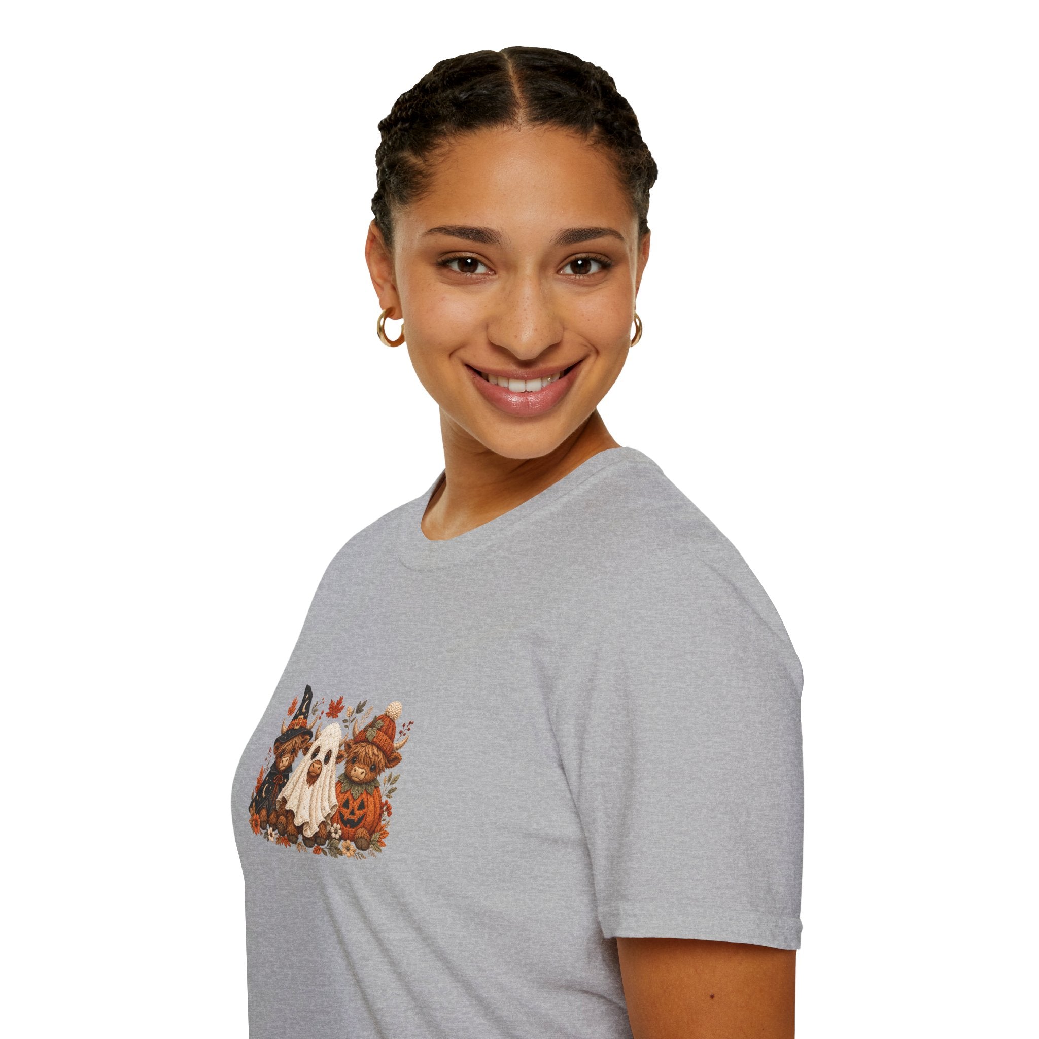 Halloween Cows Trio T-Shirt — Cute Funny Gift for Her Ghost & Pumpkin Fall Tee