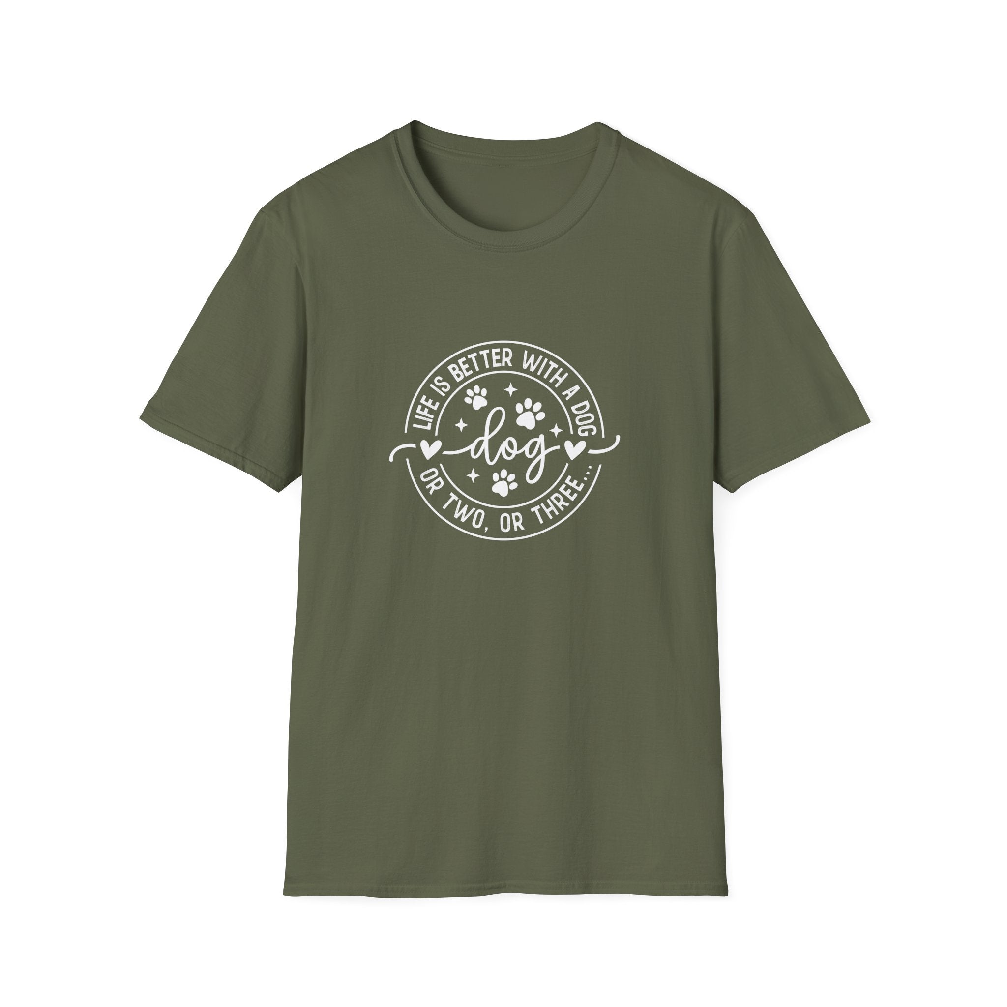 Life Is Better With a Dog T-Shirt — Funny Dog Lover Gift for Women Paw Print Tee
