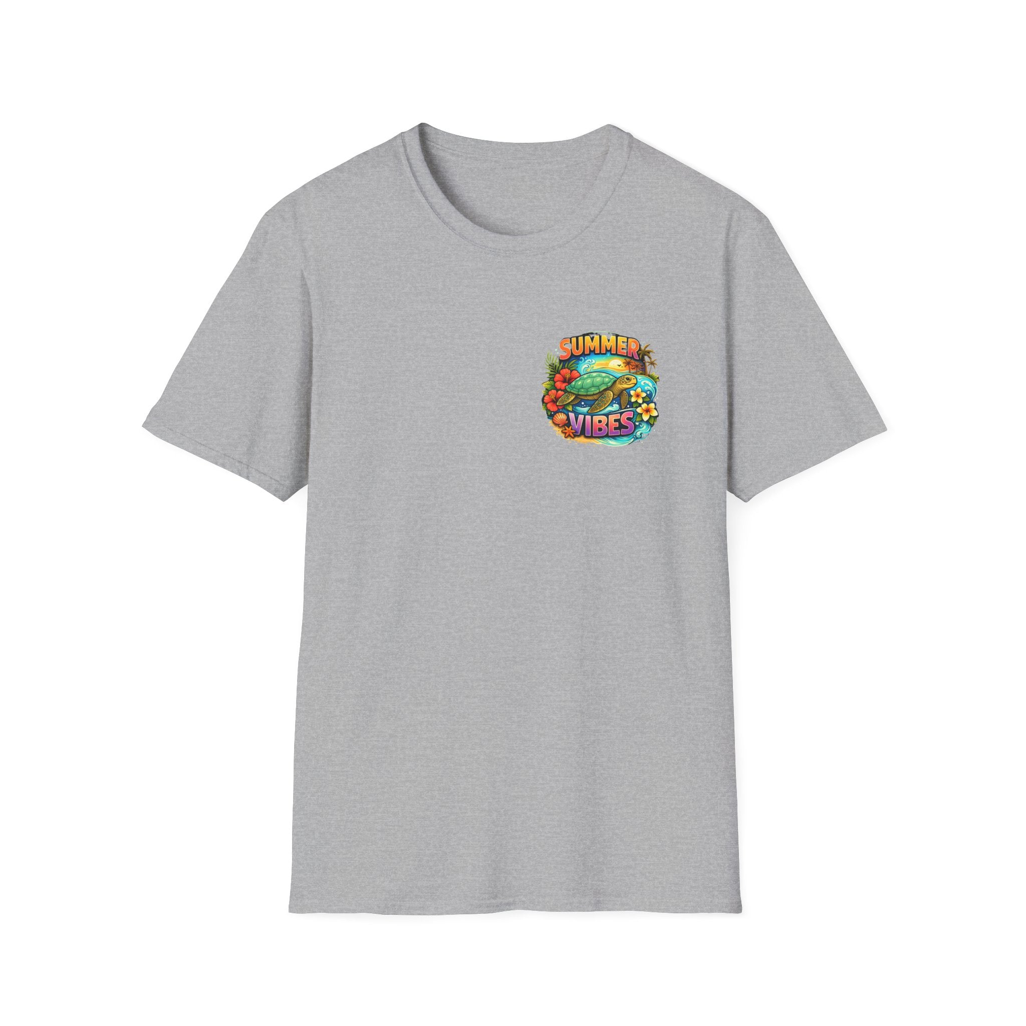 Summer Vibes Sea Turtle T-Shirt — Cute Beach Gift for Women Surf Floral Graphic Tee