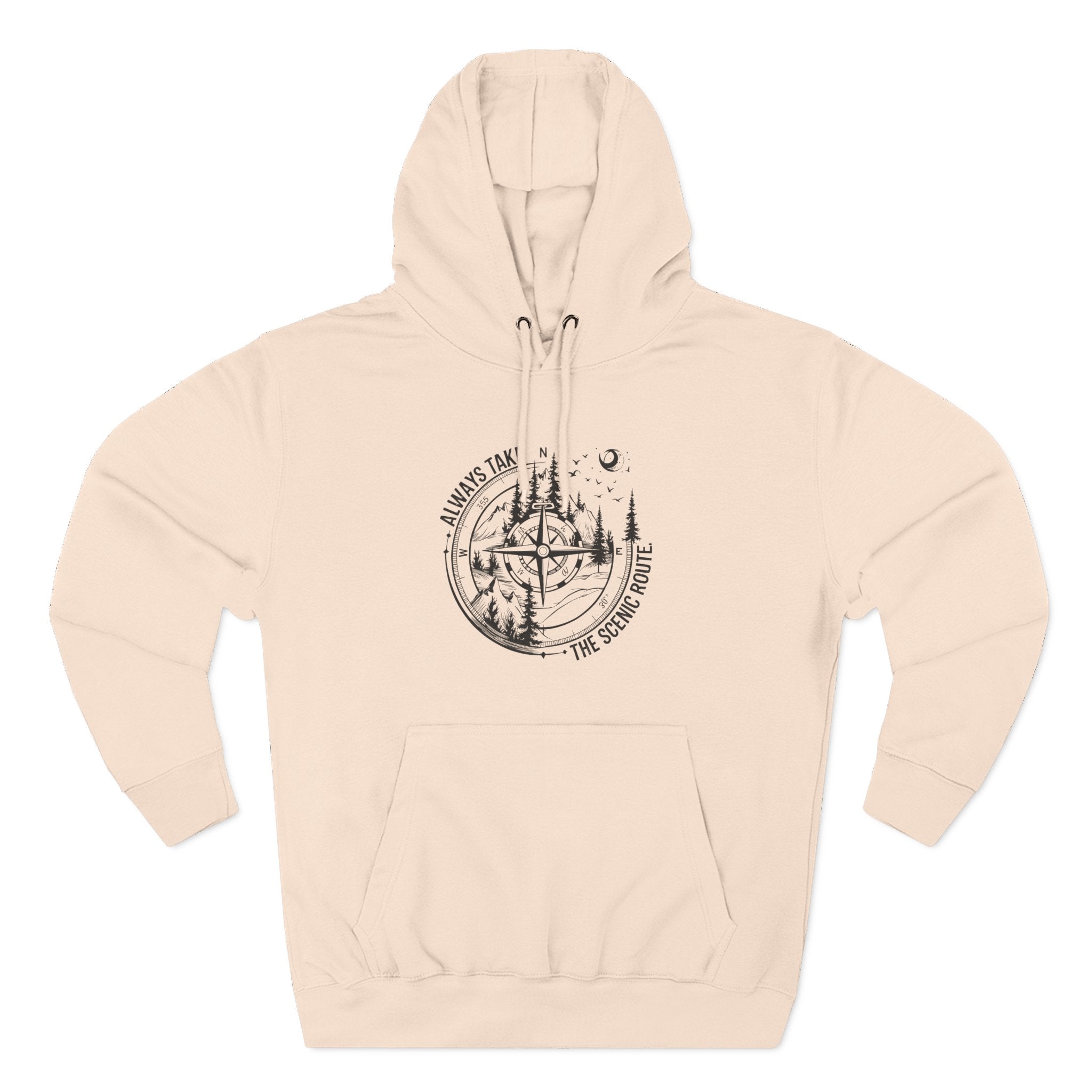 Hoodie — "Always Take the Scenic Route" Camping Graphic Pullover