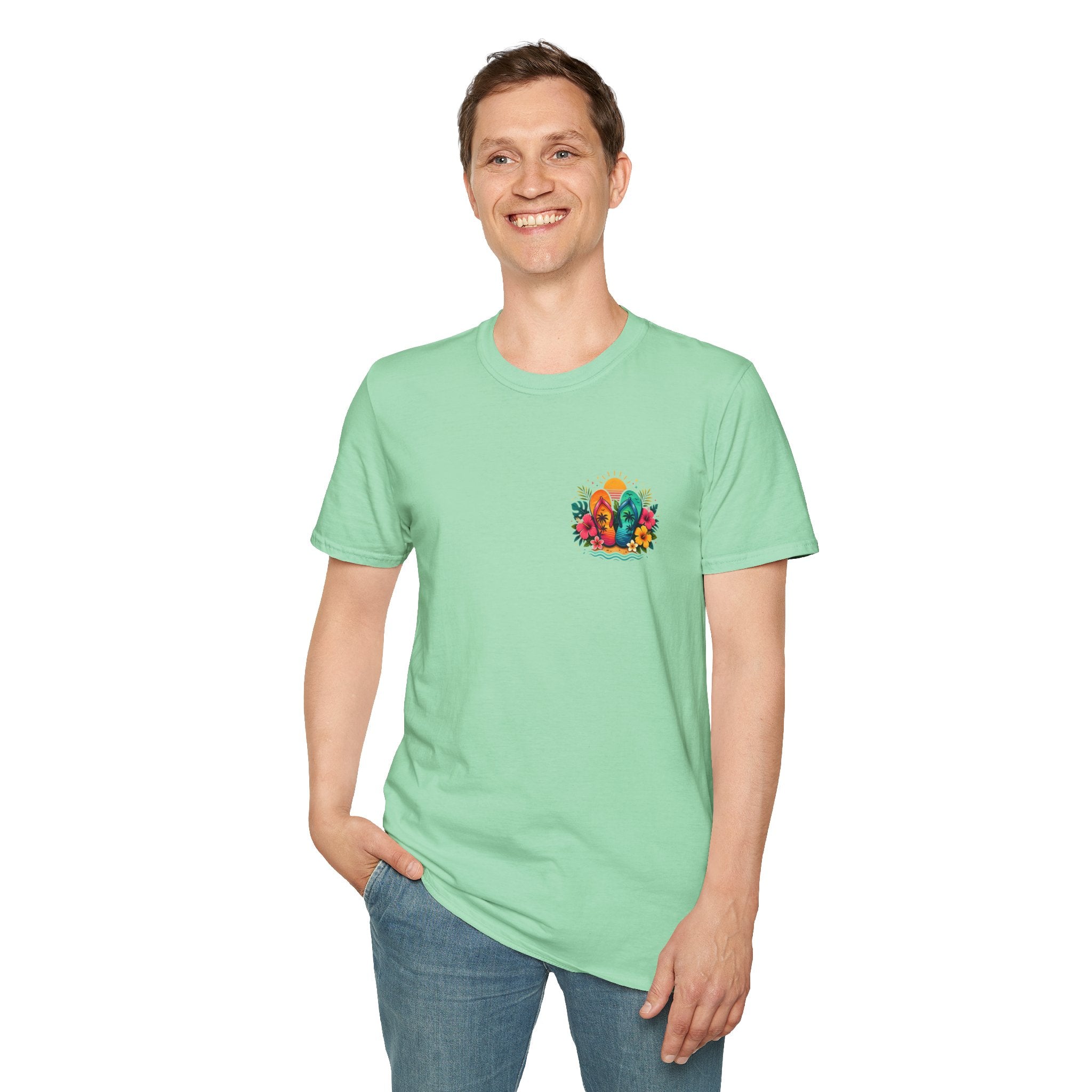 Floral Surf Chest Print T-Shirt — Cute Beach Gift for Women Graphic Tee