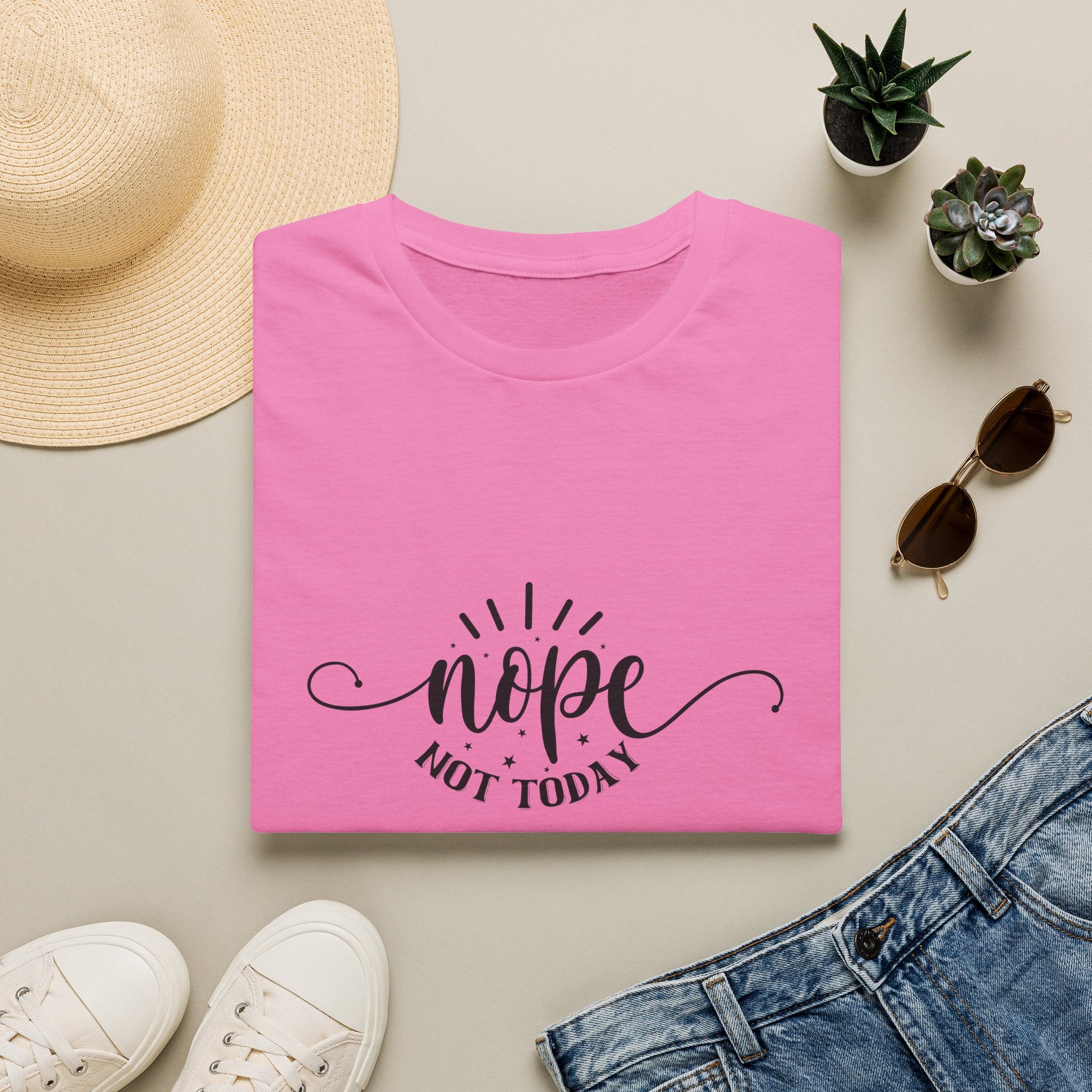 Nope Not Today T-Shirt — Funny Sarcastic Anti-Monday Gift for Her Women's Graphic Tee