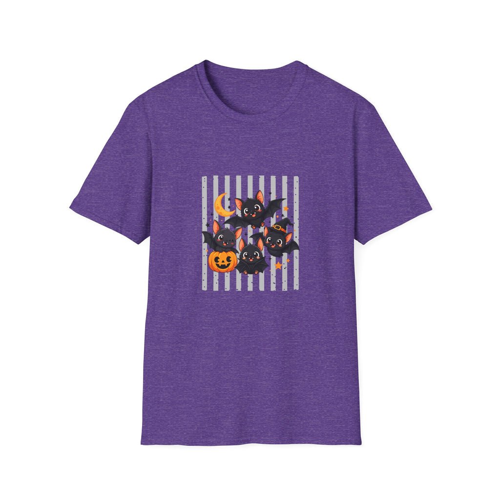 Halloween Bats Pumpkin Moon T-Shirt — Cute Spooky Gift for Women Graphic Tee