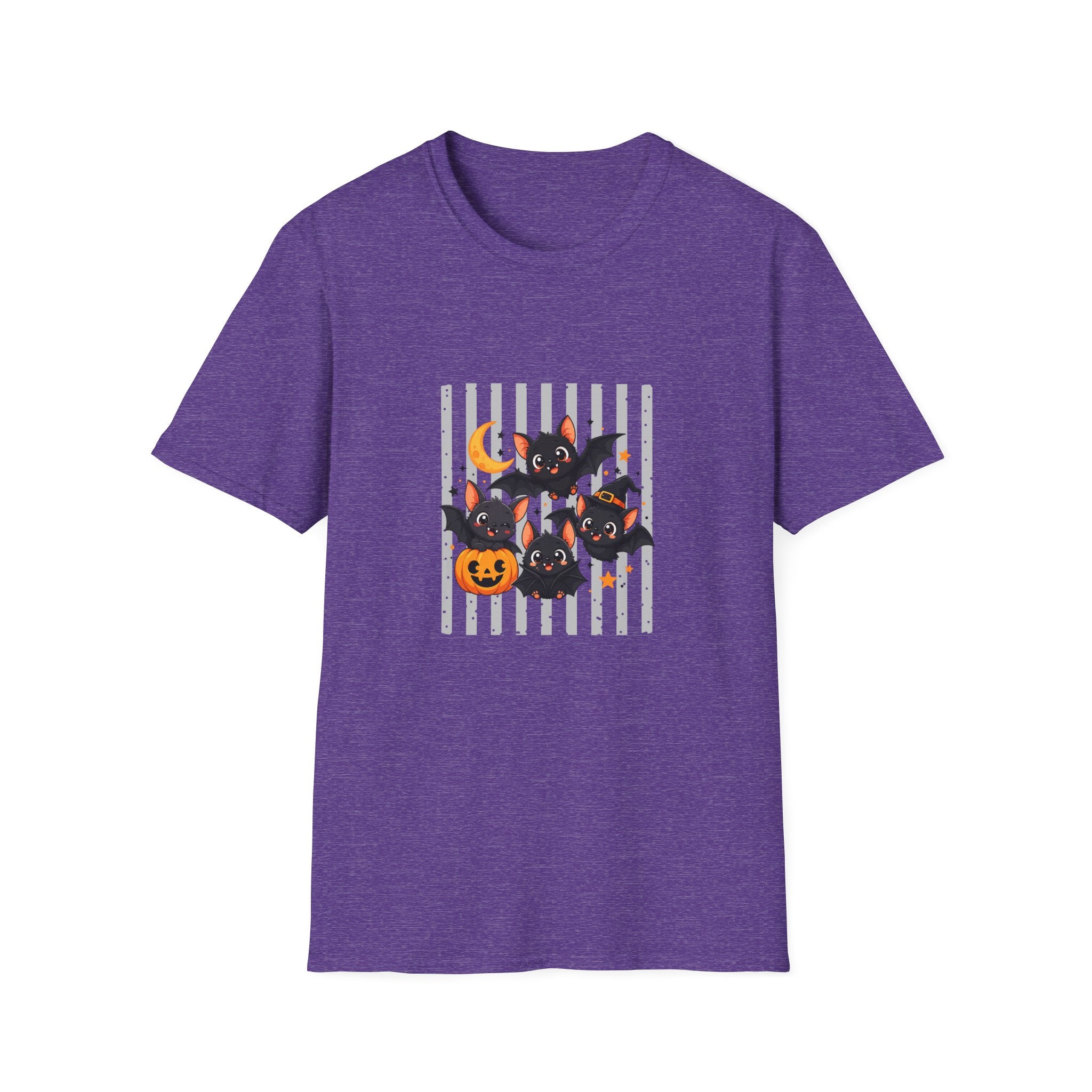 Halloween Bats Pumpkin Moon T-Shirt — Cute Spooky Gift for Women Graphic Tee