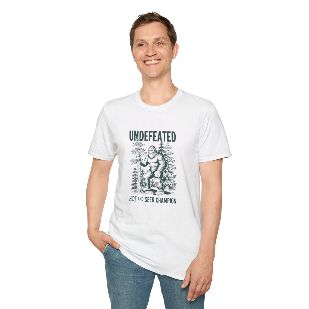 Undefeated Bigfoot T-Shirt — 'Hide and Seek Champion' Graphic Tee