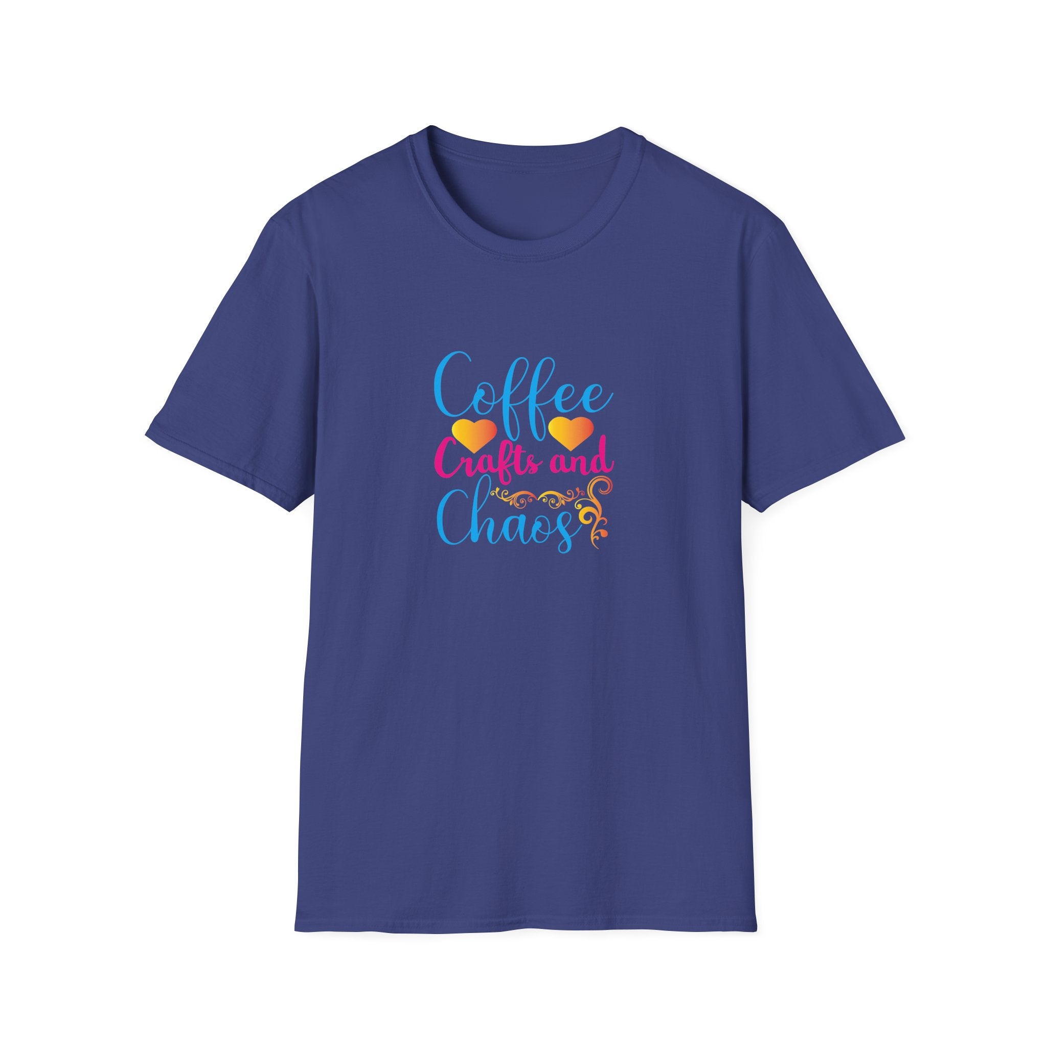 Coffee Crafts and Chaos T-Shirt — Funny Gift for Crafty Women Sarcastic Graphic Tee