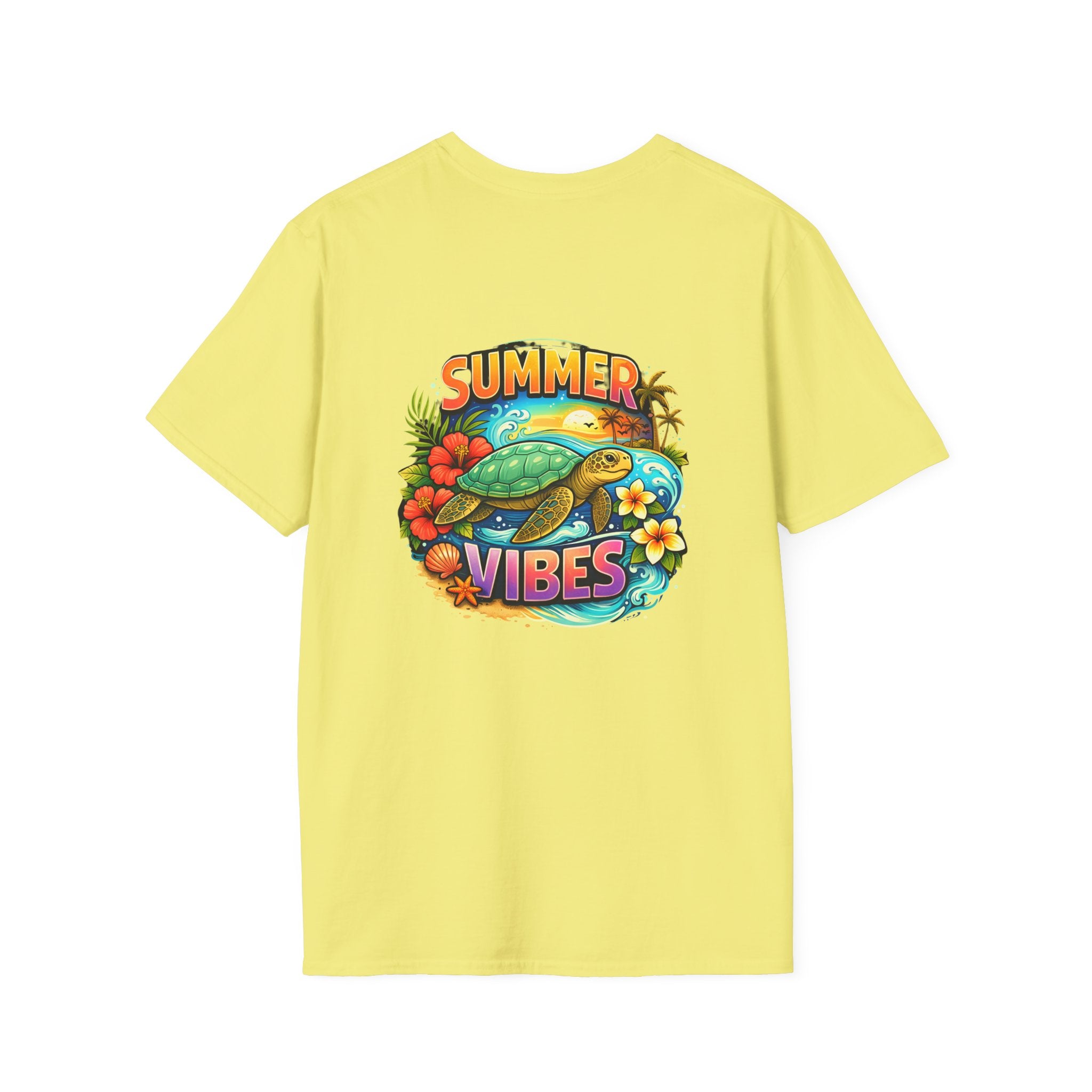 Summer Vibes Sea Turtle T-Shirt — Cute Beach Gift for Women Surf Floral Graphic Tee