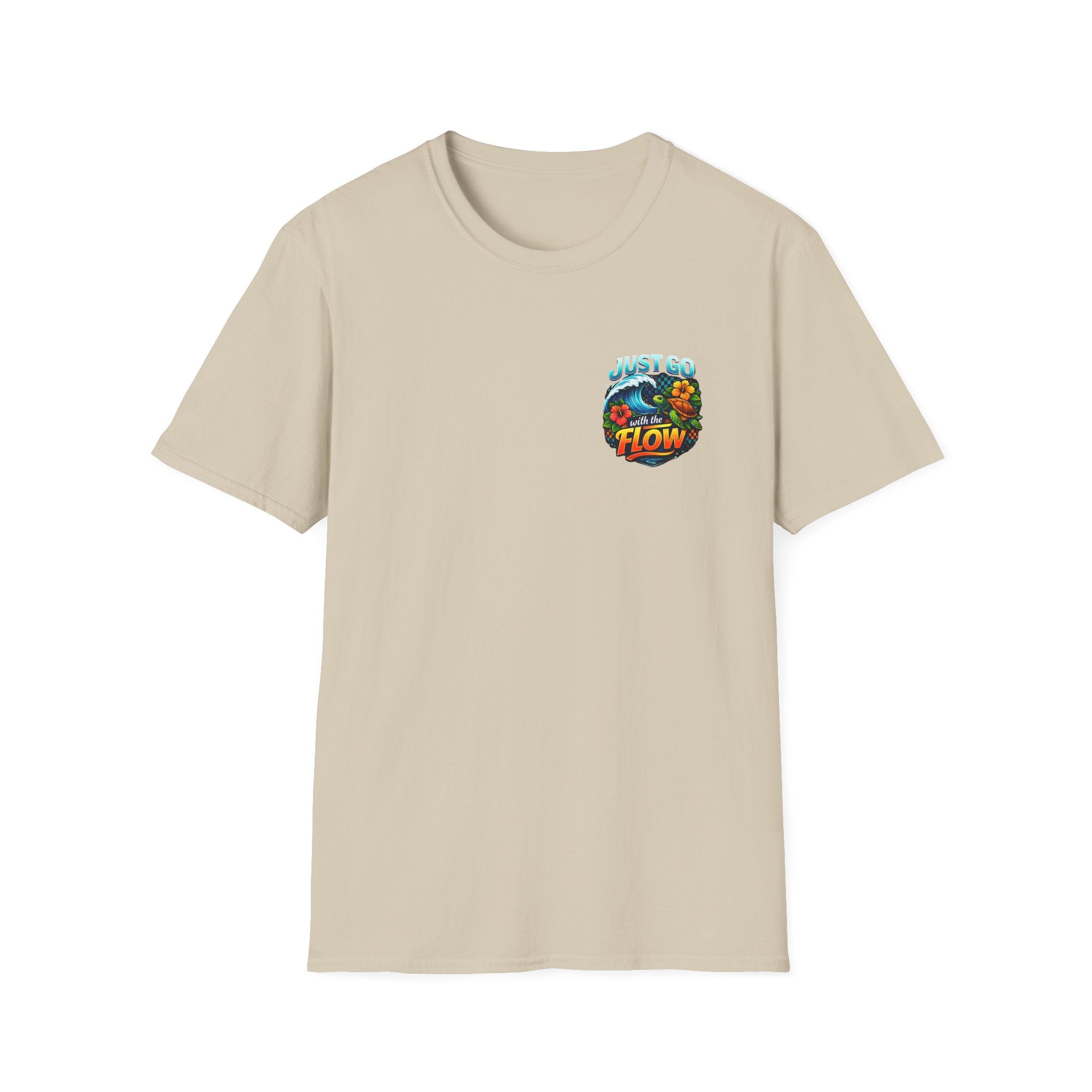 Go With the Flow Sea Turtle T-Shirt — Cute Beach Gift for Women Ocean Floral Tee