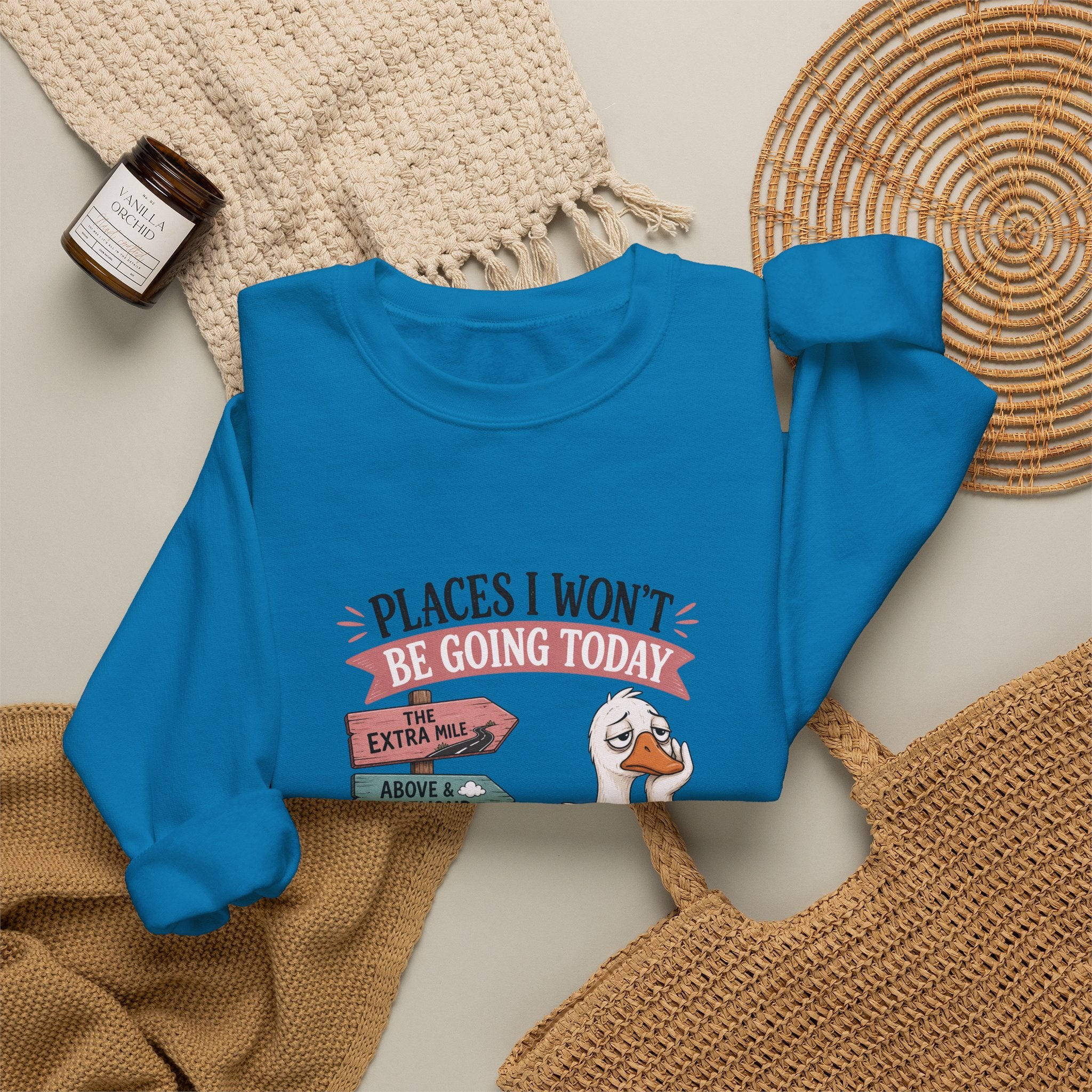 Places I Won't Be Going Today Goose Sweatshirt — Funny Introvert Gift for Her Crewneck
