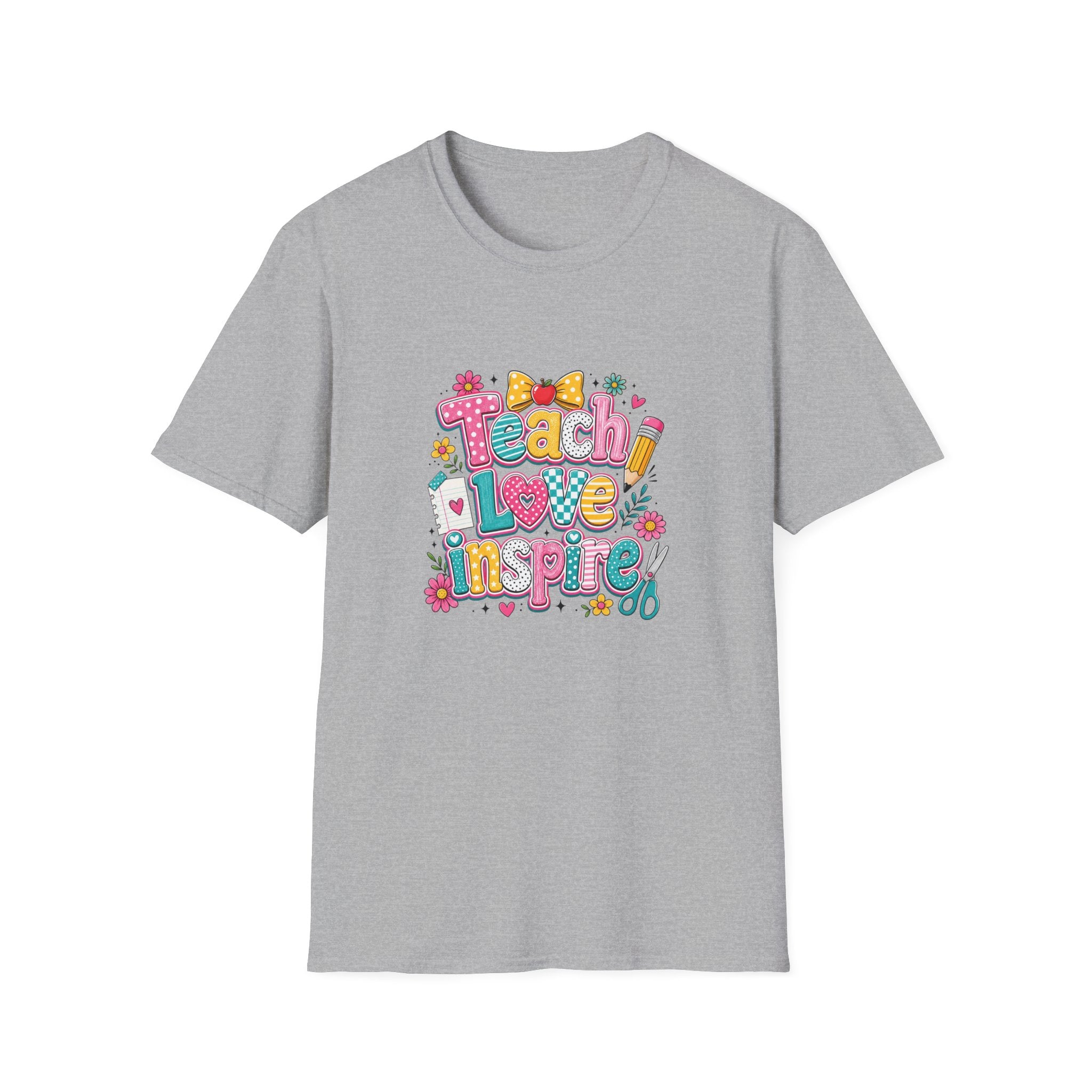 Teach Love Inspire T-Shirt — Cute Colorful Teacher Gift School Appreciation Tee