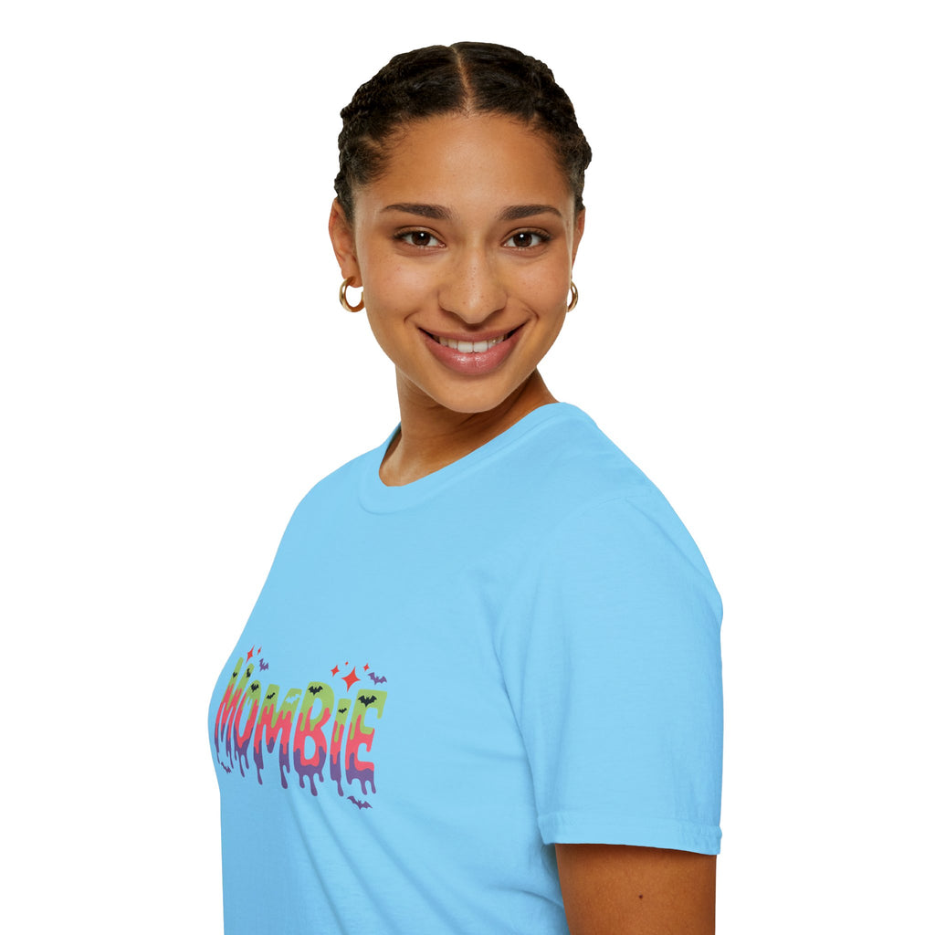 Mombie Halloween T-Shirt — Funny Zombie Mom Gift for Her Neon Graphic Tee