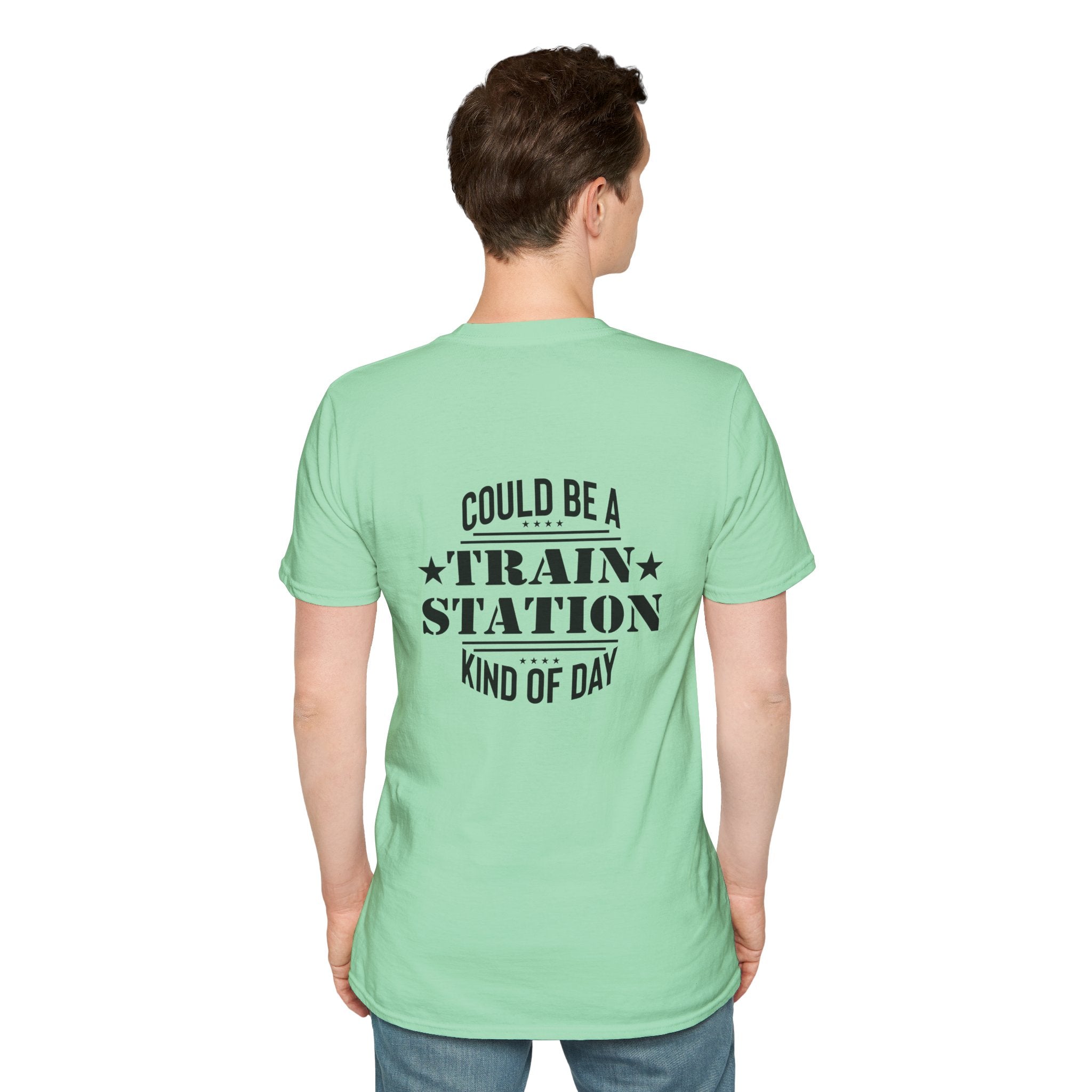 Could Be a Train Station Kind of Day T-Shirt — Funny Sarcastic Gift for Her Pocket Tee