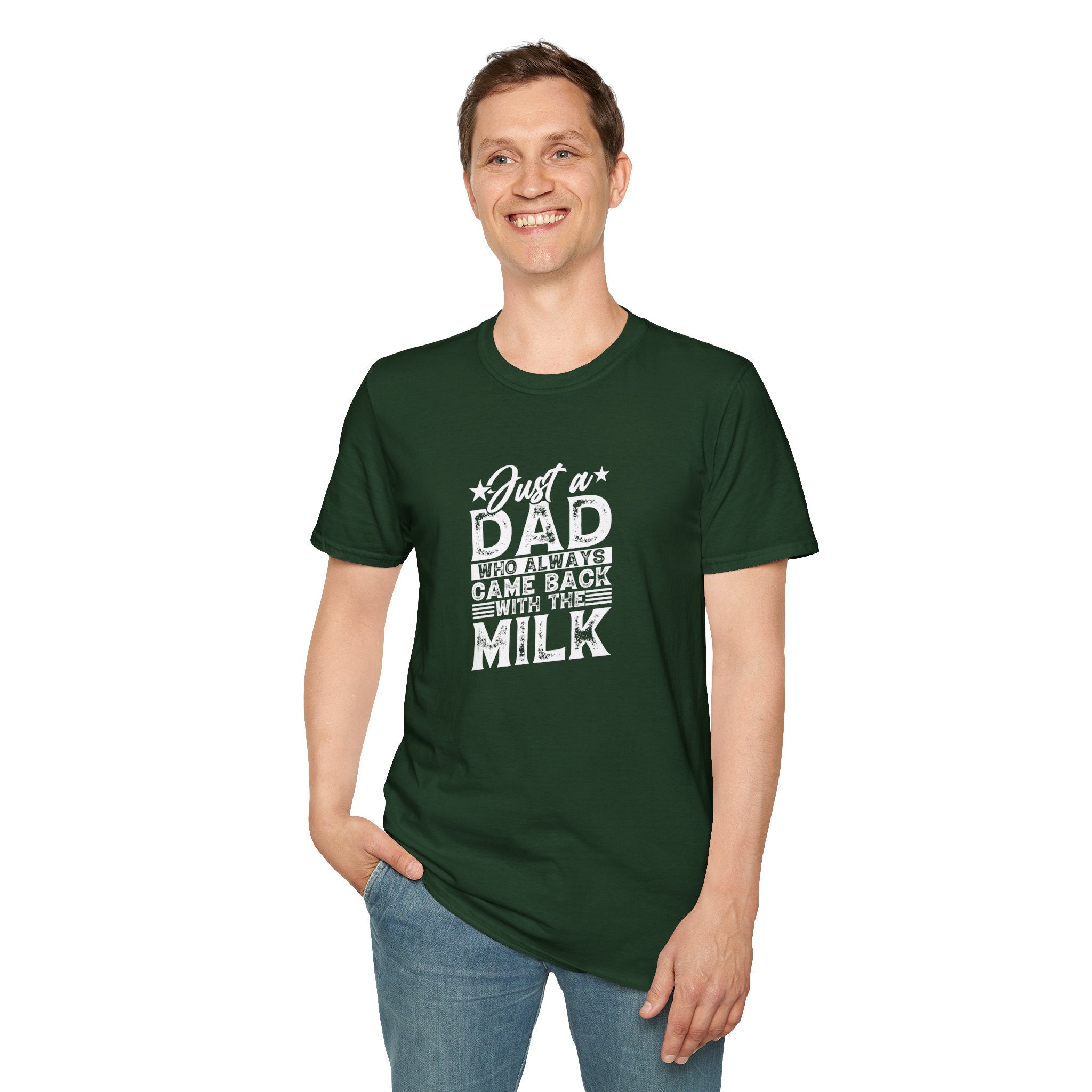 Just a Dad Who Always Came Back with the Milk T-Shirt — Funny Father's Day Gift