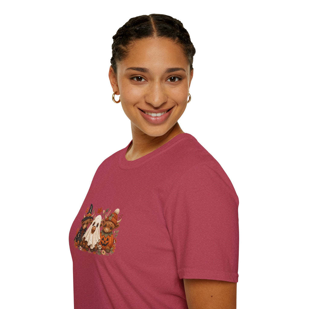 Halloween Cows Trio T-Shirt — Cute Funny Gift for Her Ghost & Pumpkin Fall Tee