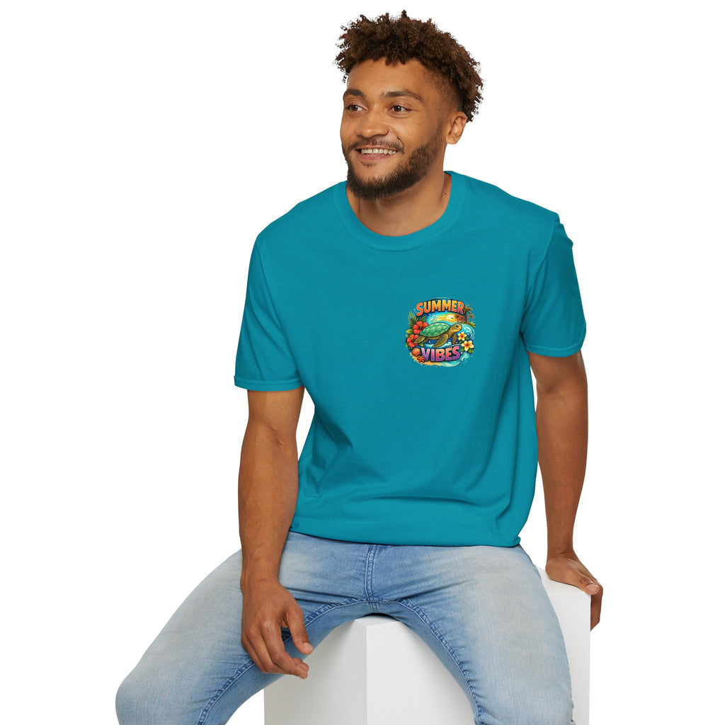 Summer Vibes Sea Turtle T-Shirt — Cute Beach Gift for Women Surf Floral Graphic Tee