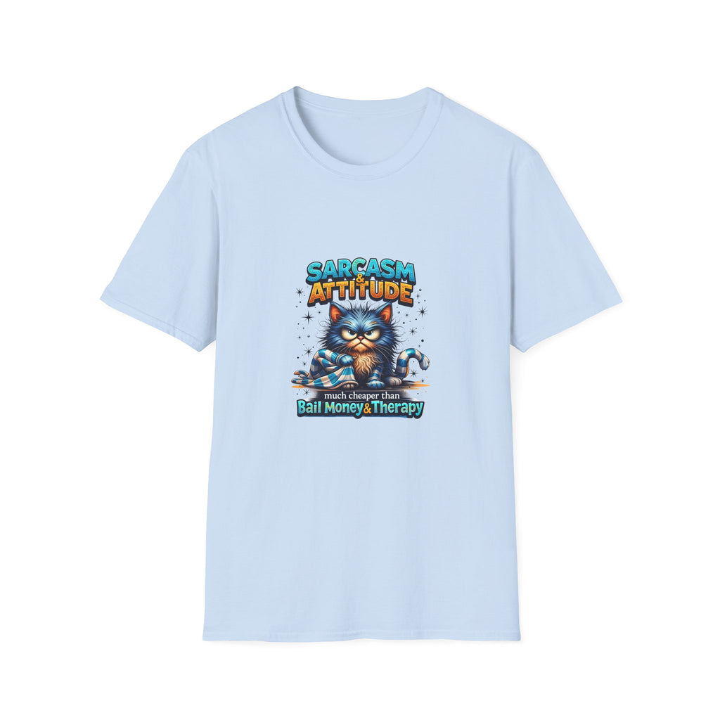 Sarcasm & Attitude Grumpy Cat T-Shirt — Funny Sarcastic Gift for Her Graphic Tee