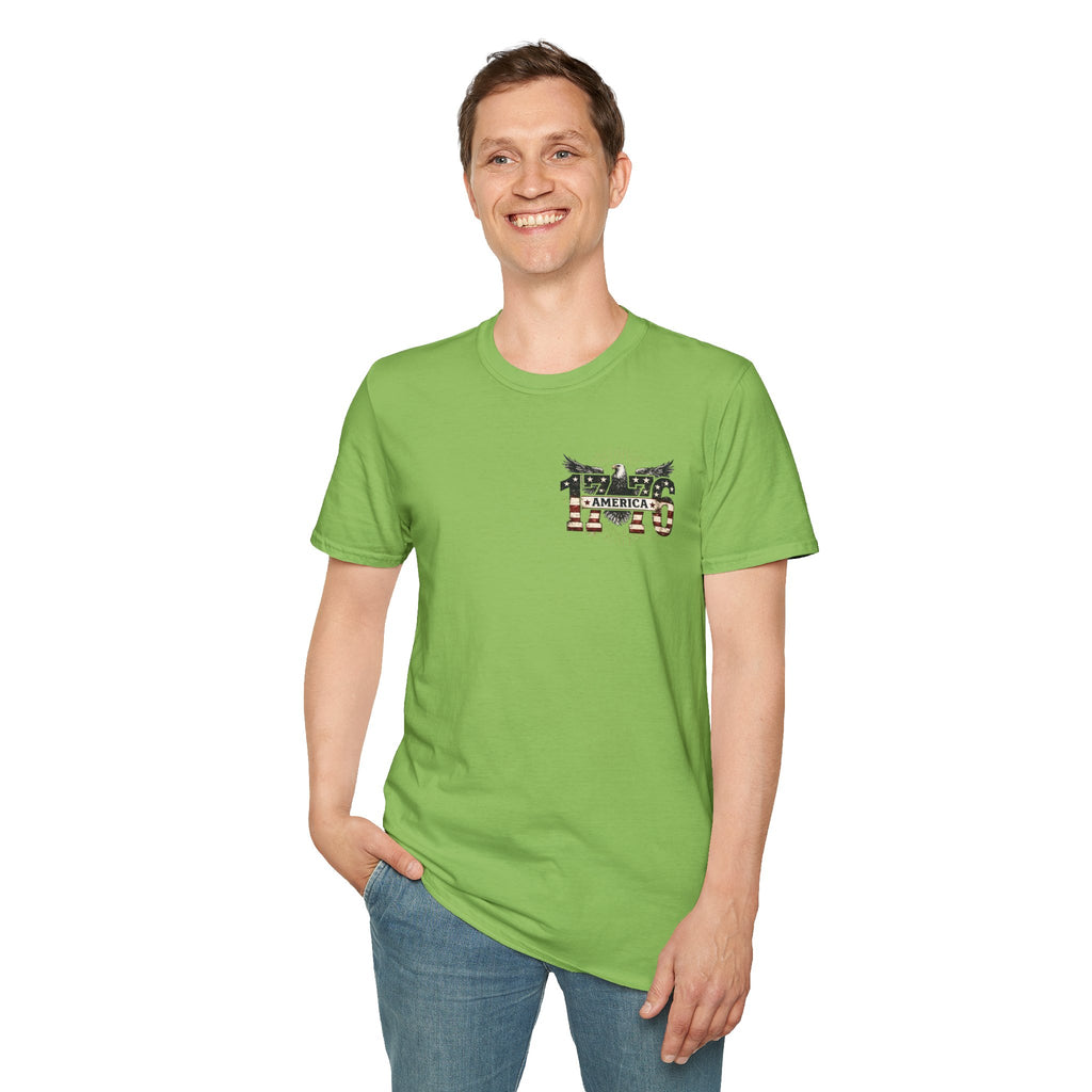 1776 American Flag Eagle T-Shirt — Vintage Patriotic Gift for Him Fourth of July Tee