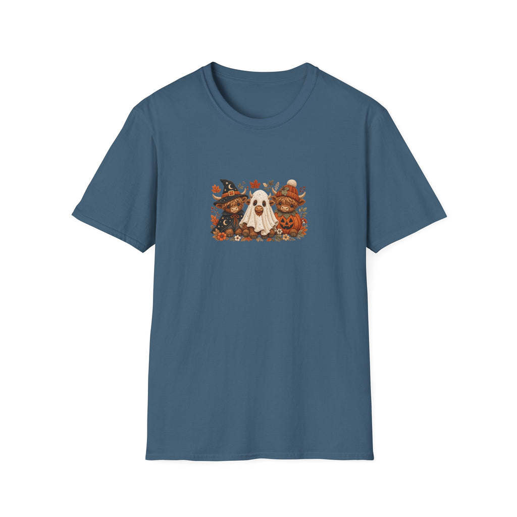Halloween Cows Trio T-Shirt — Cute Funny Gift for Her Ghost & Pumpkin Fall Tee