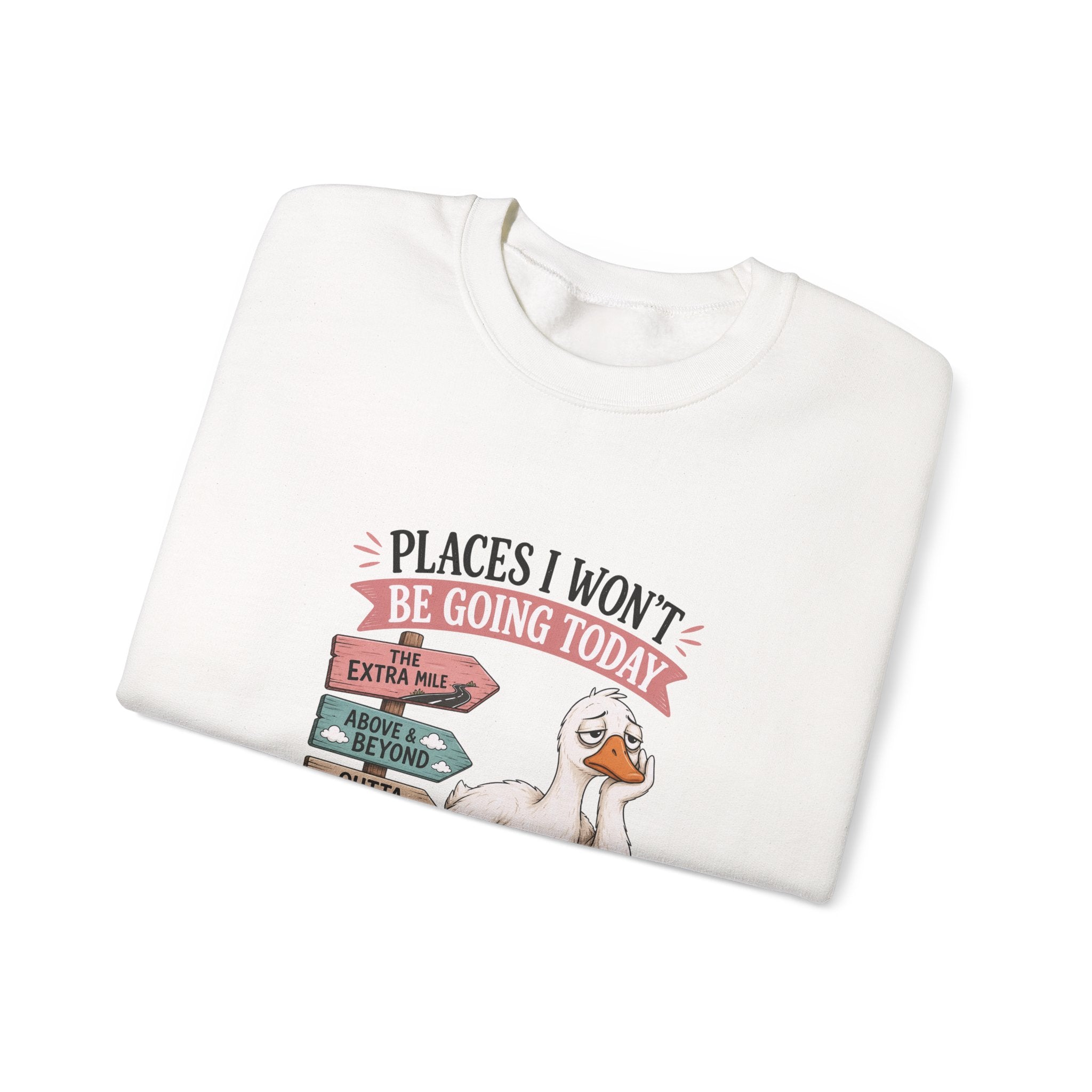 Places I Won't Be Going Today Goose Sweatshirt — Funny Introvert Gift for Her Crewneck