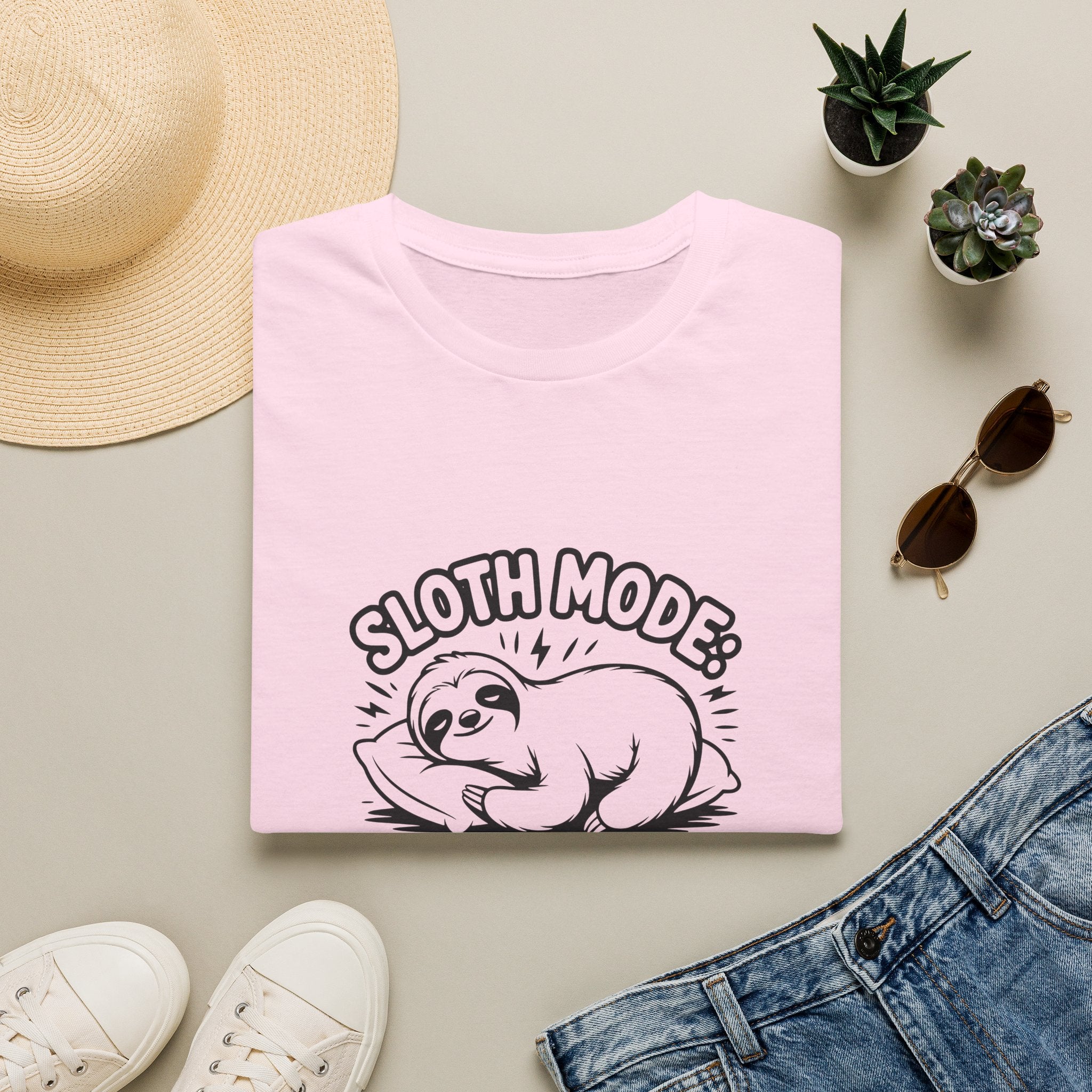 Sloth Mode Activated T-Shirt — Funny Lazy Gift for Her Cute Animal Graphic Tee