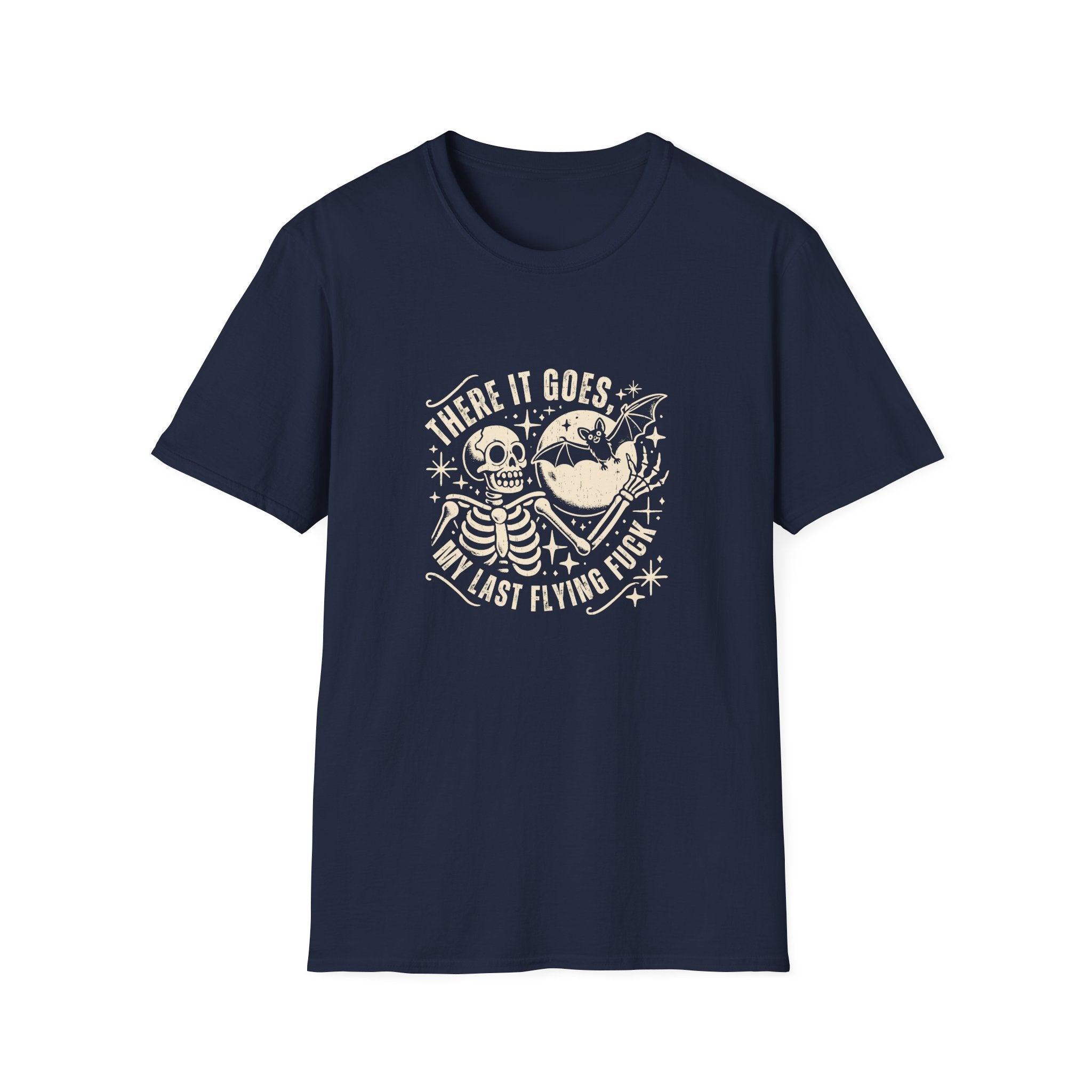 There It Goes Skull Moon & Bat T-Shirt — Cute Halloween Gift for Women Graphic Tee