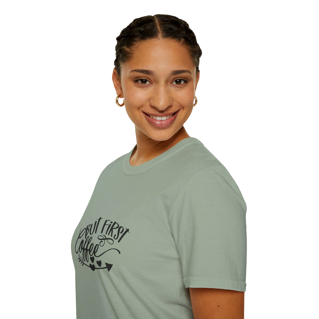 But First Coffee T-Shirt — Funny Gift for Coffee Lovers Women's Graphic Tee