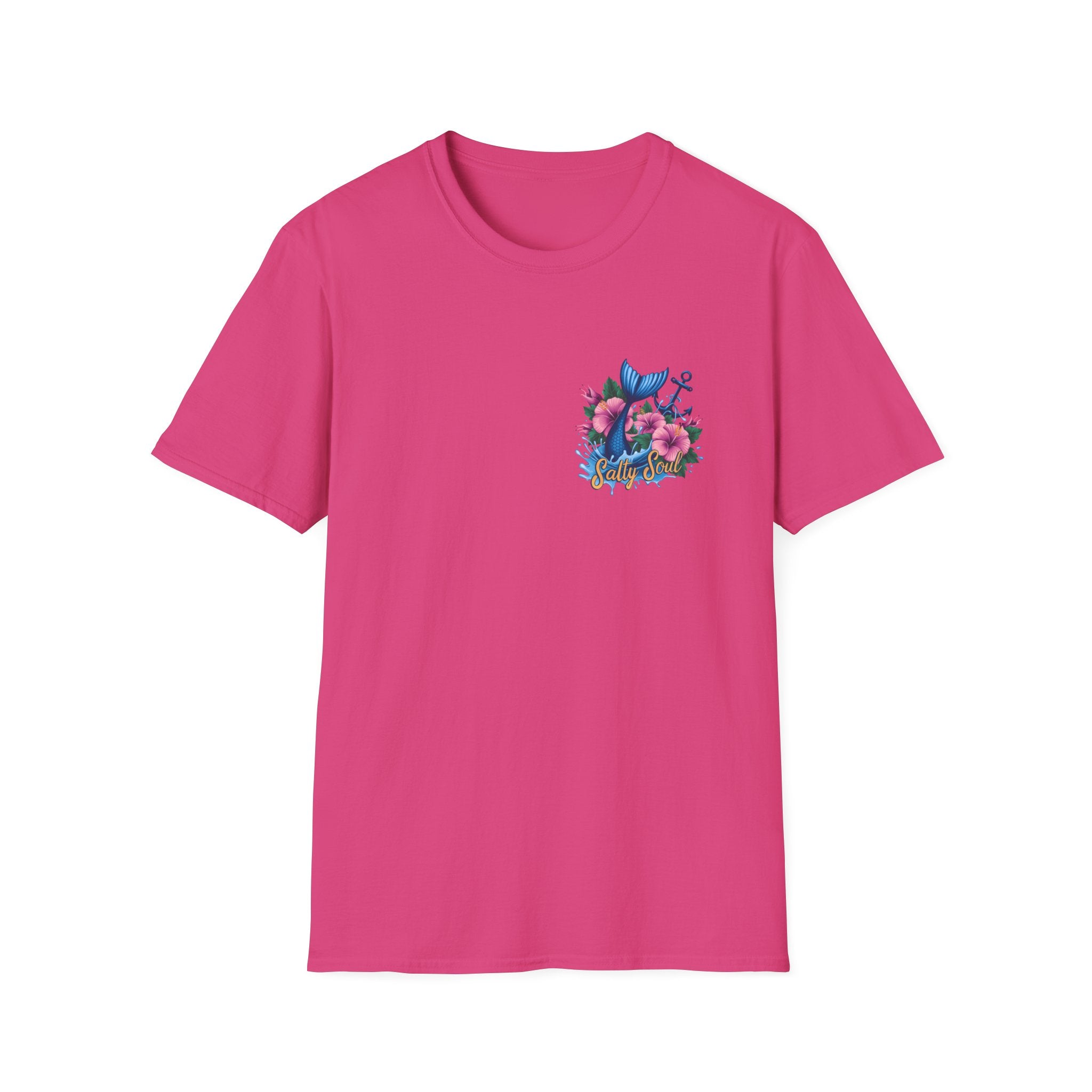Salty Soul Mermaid Anchor Floral T-Shirt — Cute Beach Gift for Women Nautical Tee