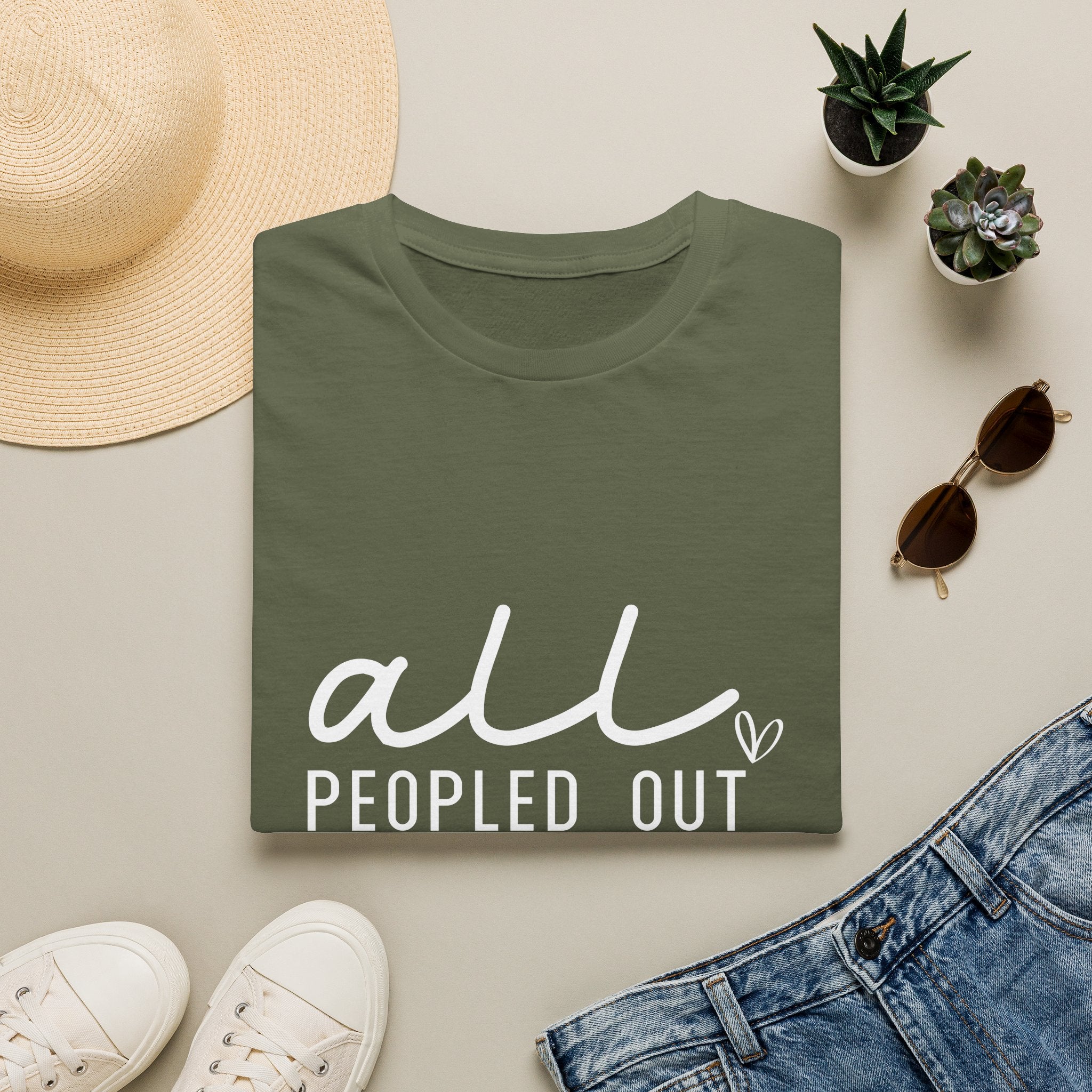 All Peopled Out T-Shirt — Funny Introvert Gift for Her Sarcastic Anti-Social Tee