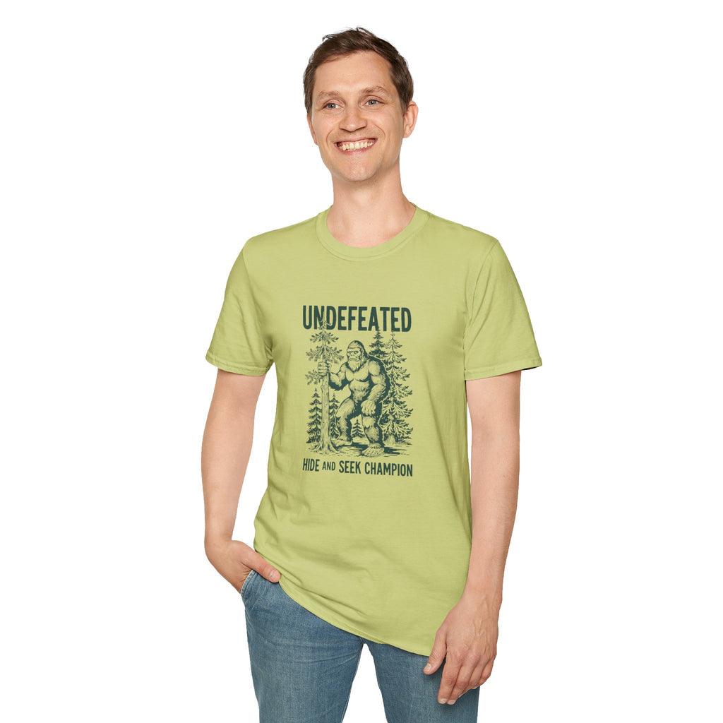 Undefeated Bigfoot T-Shirt — 'Hide and Seek Champion' Graphic Tee