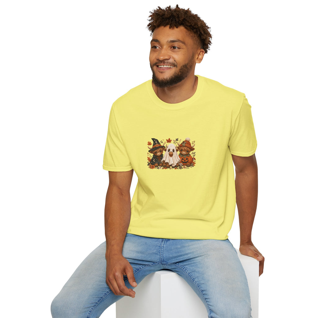 Halloween Cows Trio T-Shirt — Cute Funny Gift for Her Ghost & Pumpkin Fall Tee