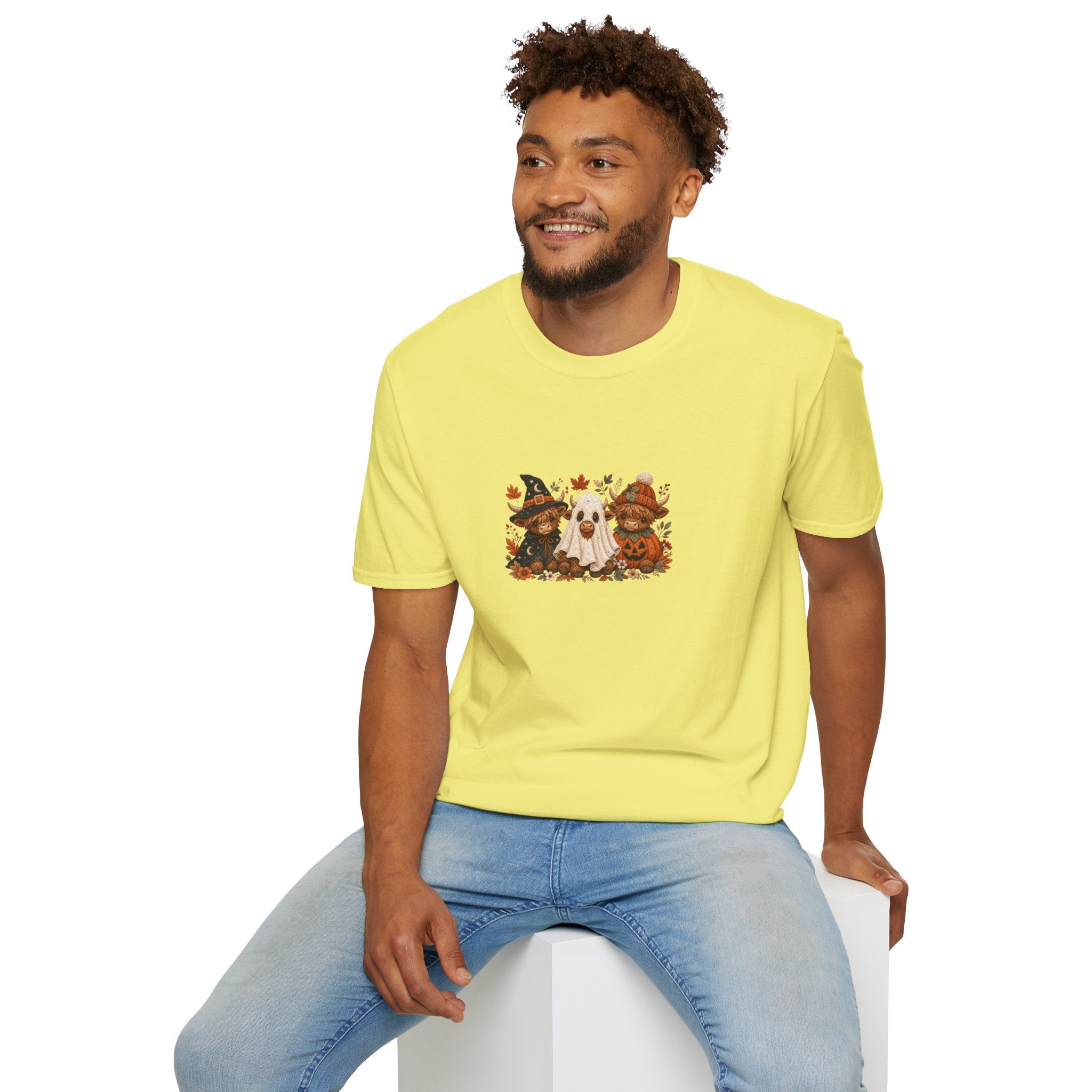 Halloween Cows Trio T-Shirt — Cute Funny Gift for Her Ghost & Pumpkin Fall Tee