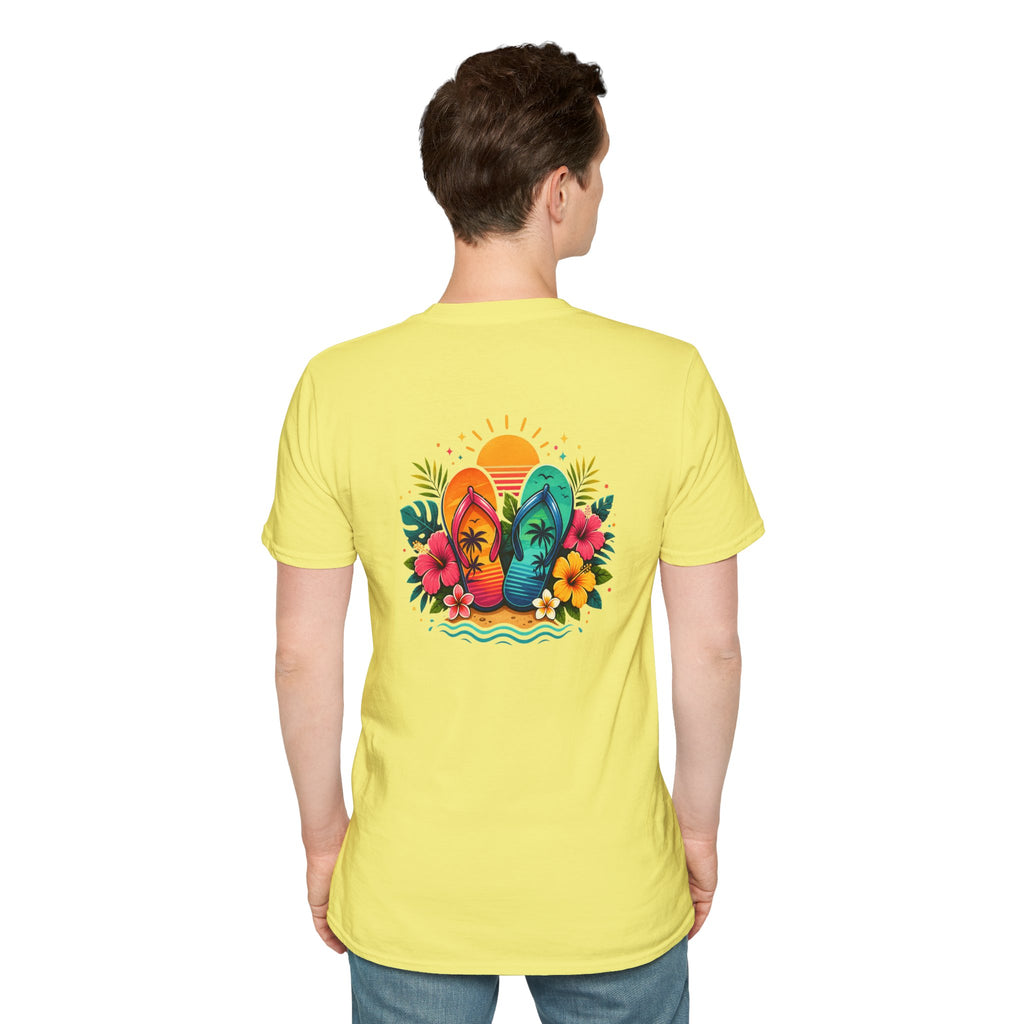 Floral Surf Chest Print T-Shirt — Cute Beach Gift for Women Graphic Tee