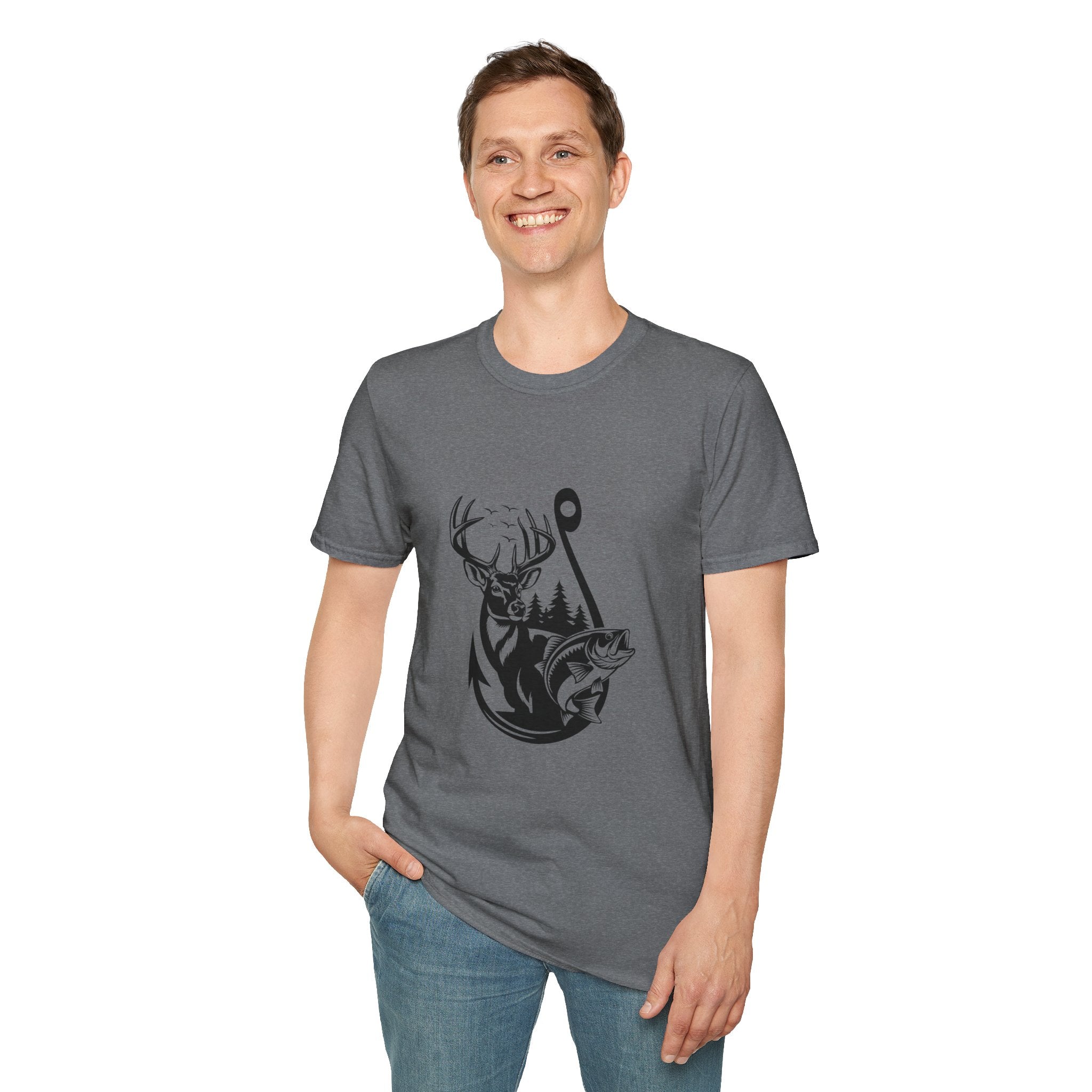 Hunt Fish & Forest Adventure T-Shirt — Outdoor Gift for Hunters & Fishermen