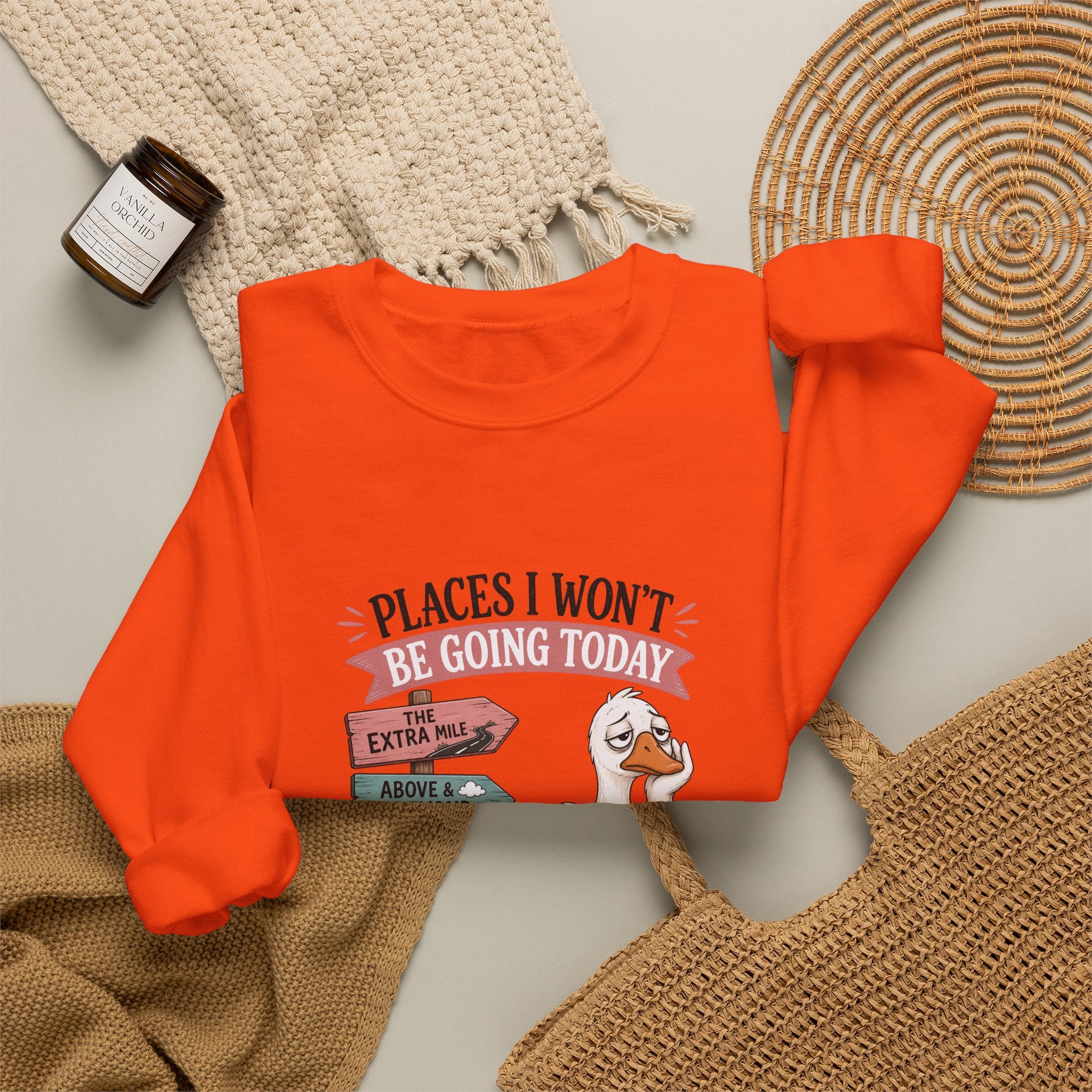 Places I Won't Be Going Today Goose Sweatshirt — Funny Introvert Gift for Her Crewneck