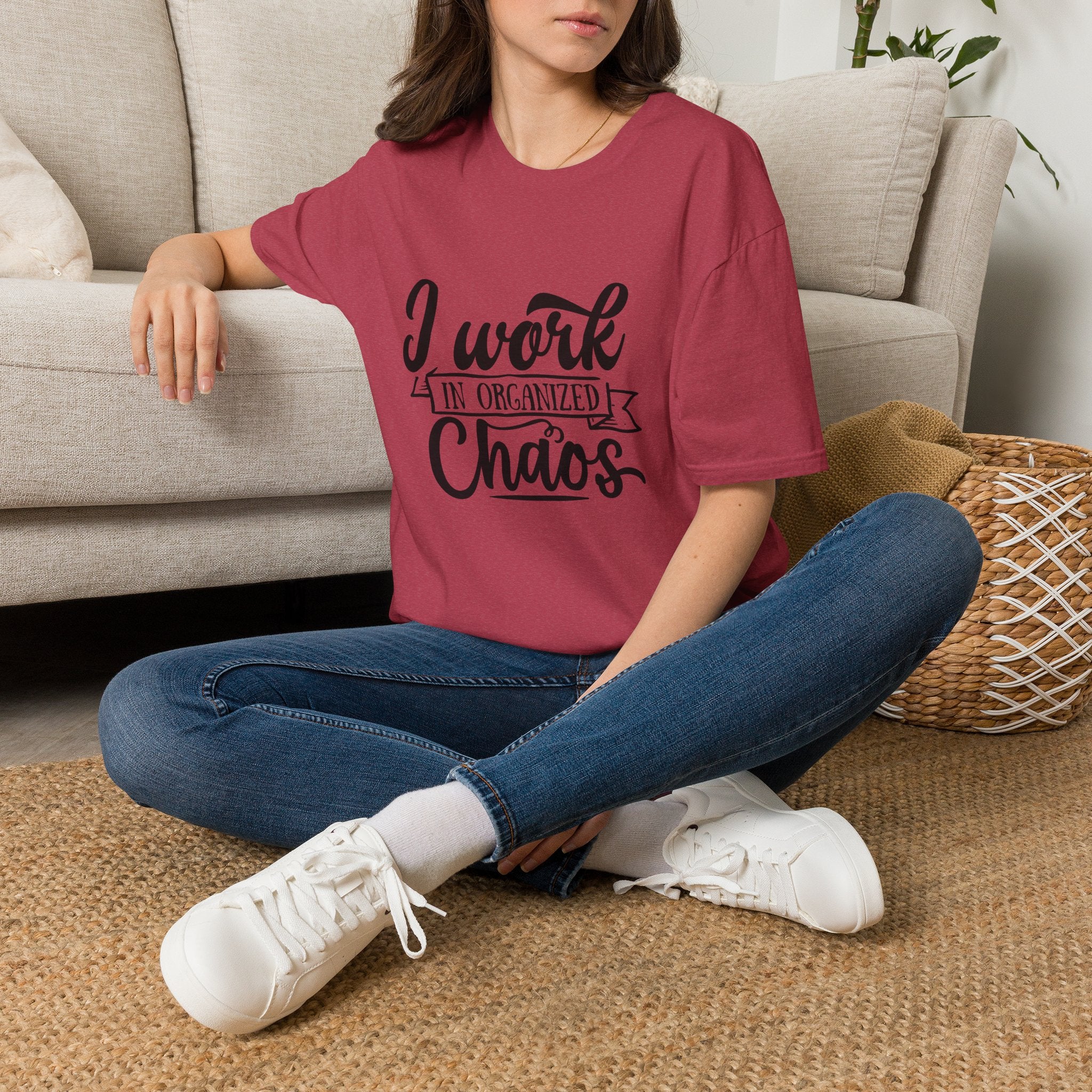 I Work in Organized Chaos T-Shirt — Funny Teacher & Mom Gift Sarcastic Graphic Tee